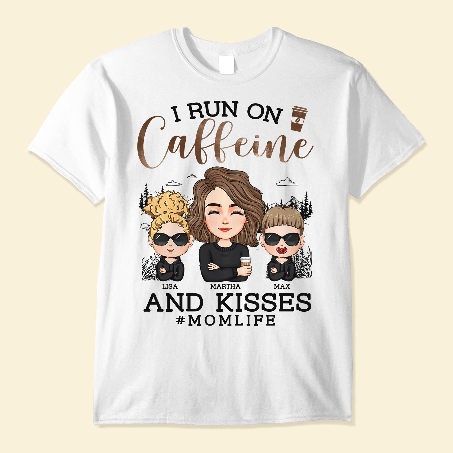 I Run On Caffeine And Kisses - Personalized Shirt