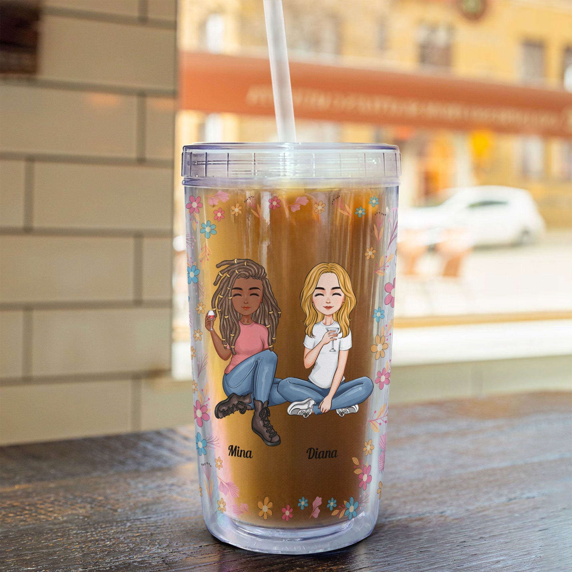 I Smile Because You Are My Sister - Personalized Acrylic Tumbler With Straw