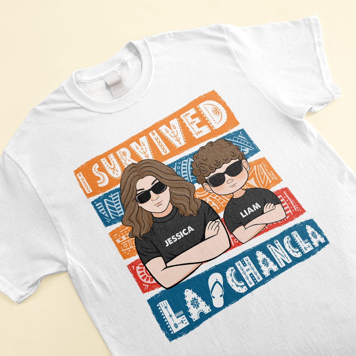 I Survived La Chancla - Personalized Shirt - Hispanic, Funny Gift For Sisters, Brothers, Son, Daughter