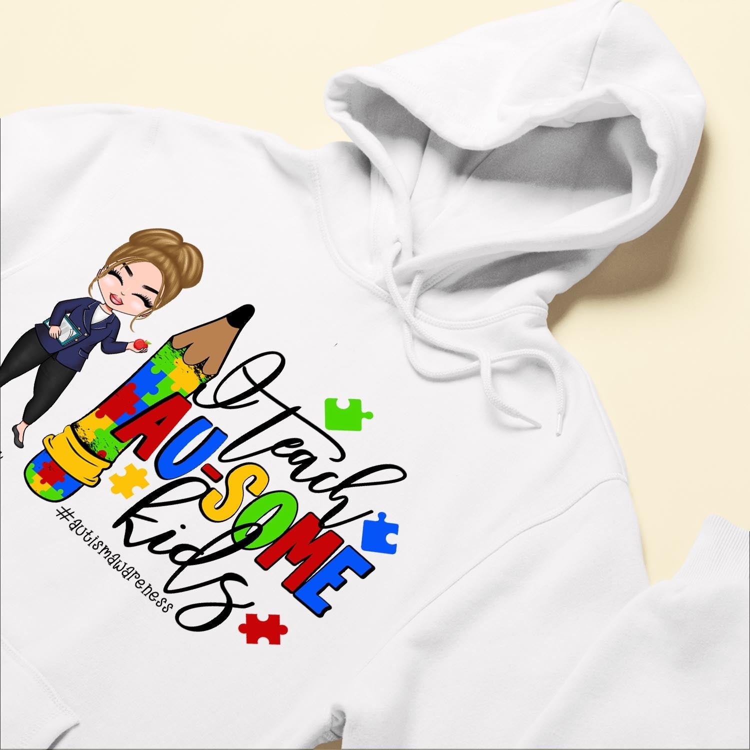 I Teach Au-Some Kids - Personalized Shirt - Birthday, Autism Awareness Month Gift For Teacher, Sped Teachers