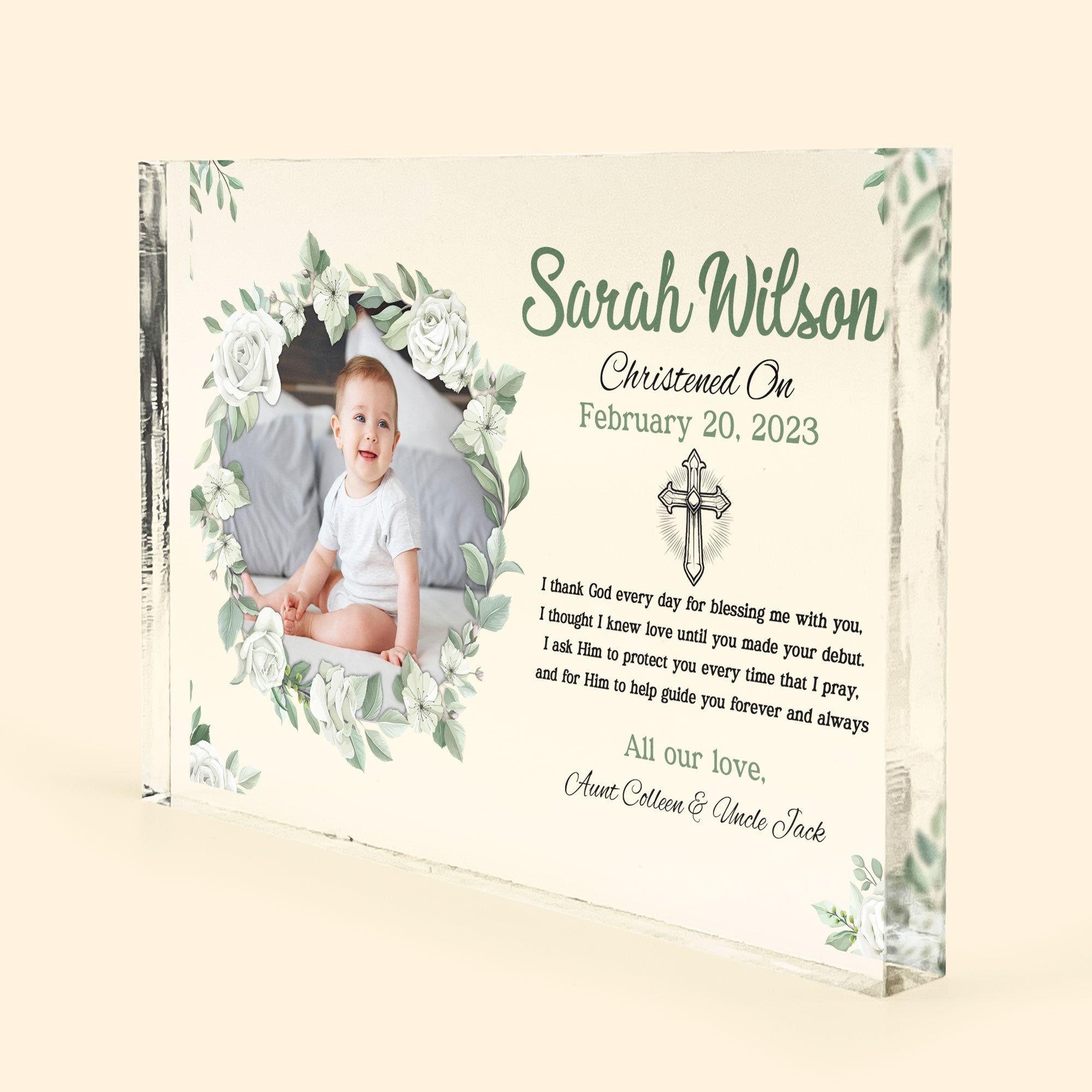 I Thank God - Personalized Acrylic Photo Plaque