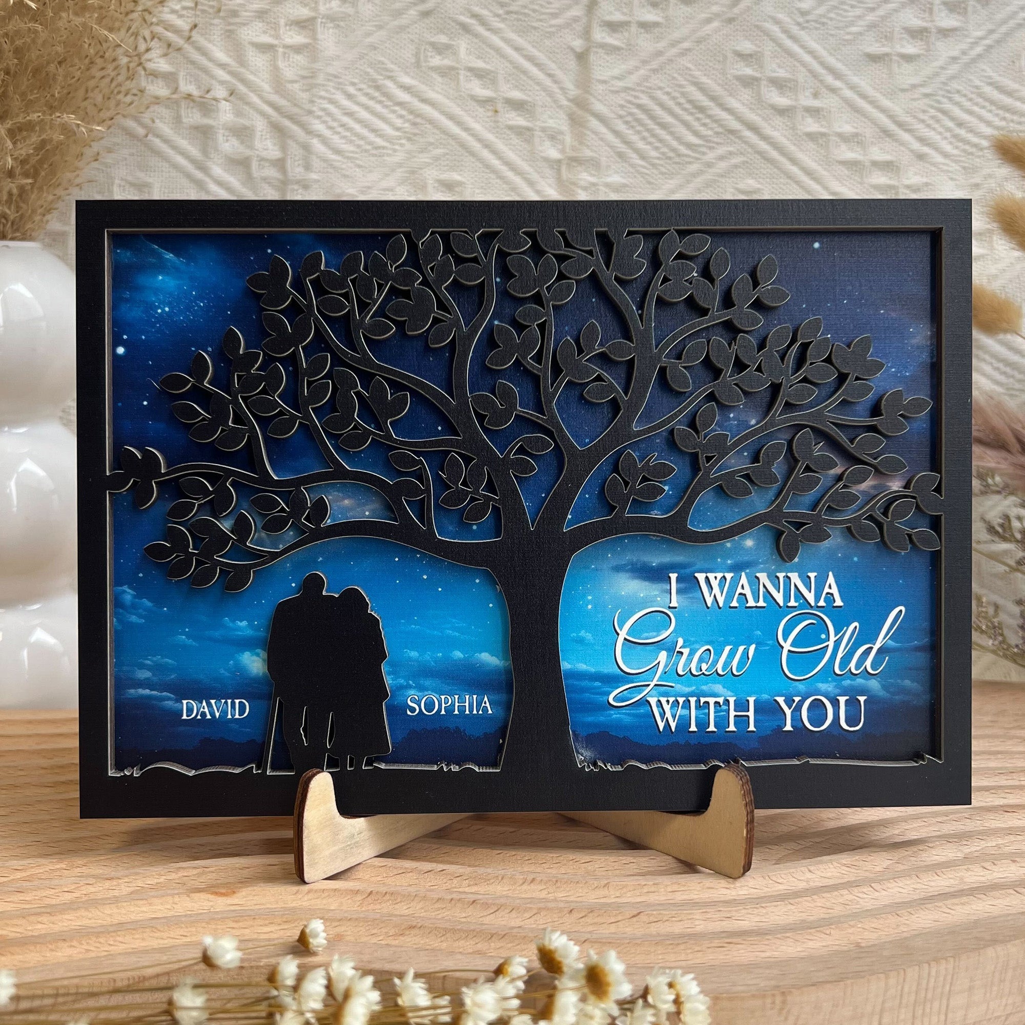 I Wanna Grow Old With You - Personalized Wooden Plaque