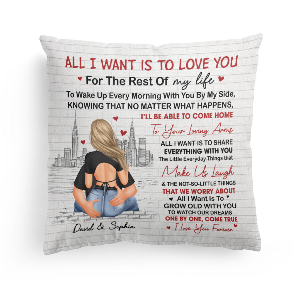 I Want Is To Grow Old With You Couples - Personalized Pillow (Insert Included)