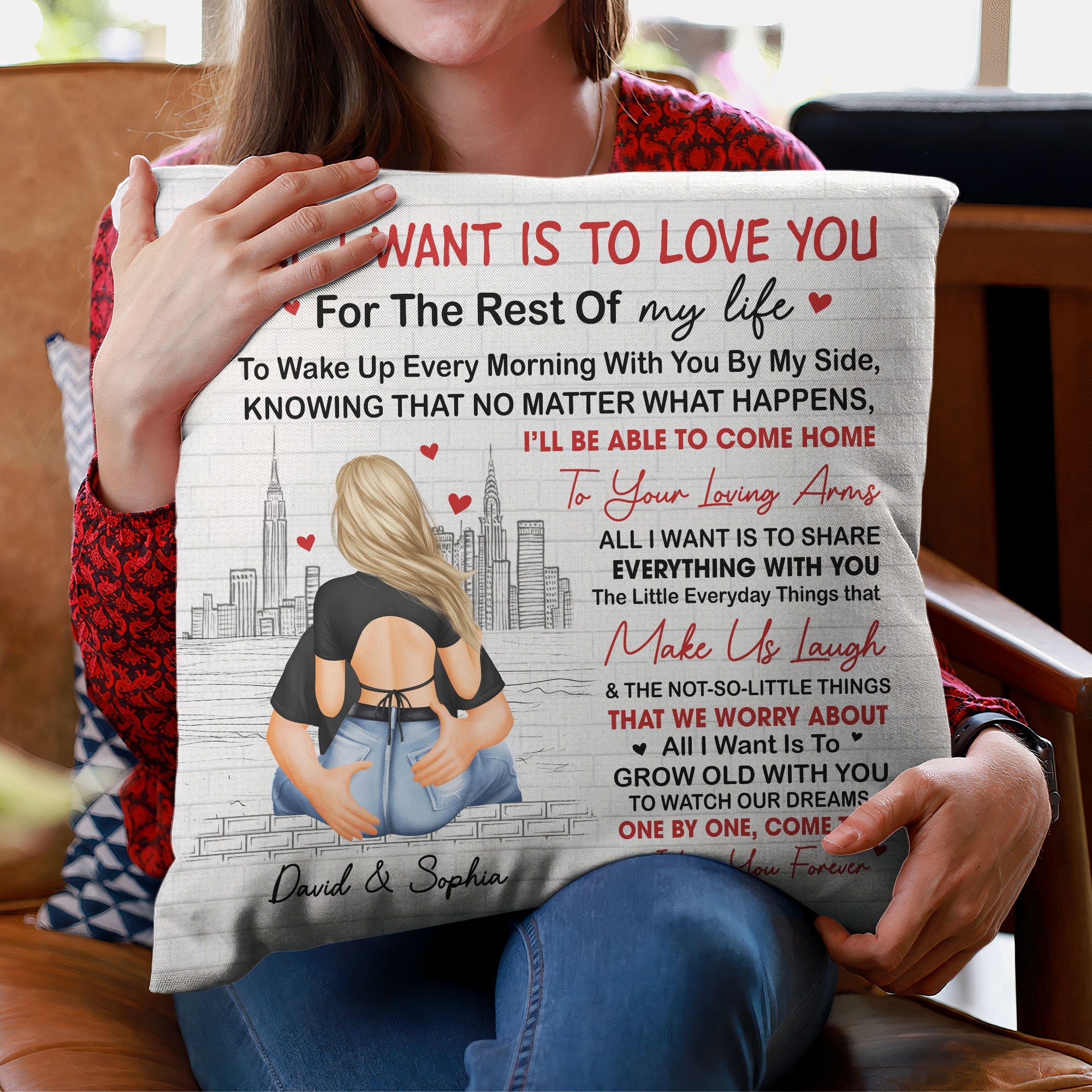 I Want Is To Grow Old With You Couples - Personalized Pillow (Insert Included)