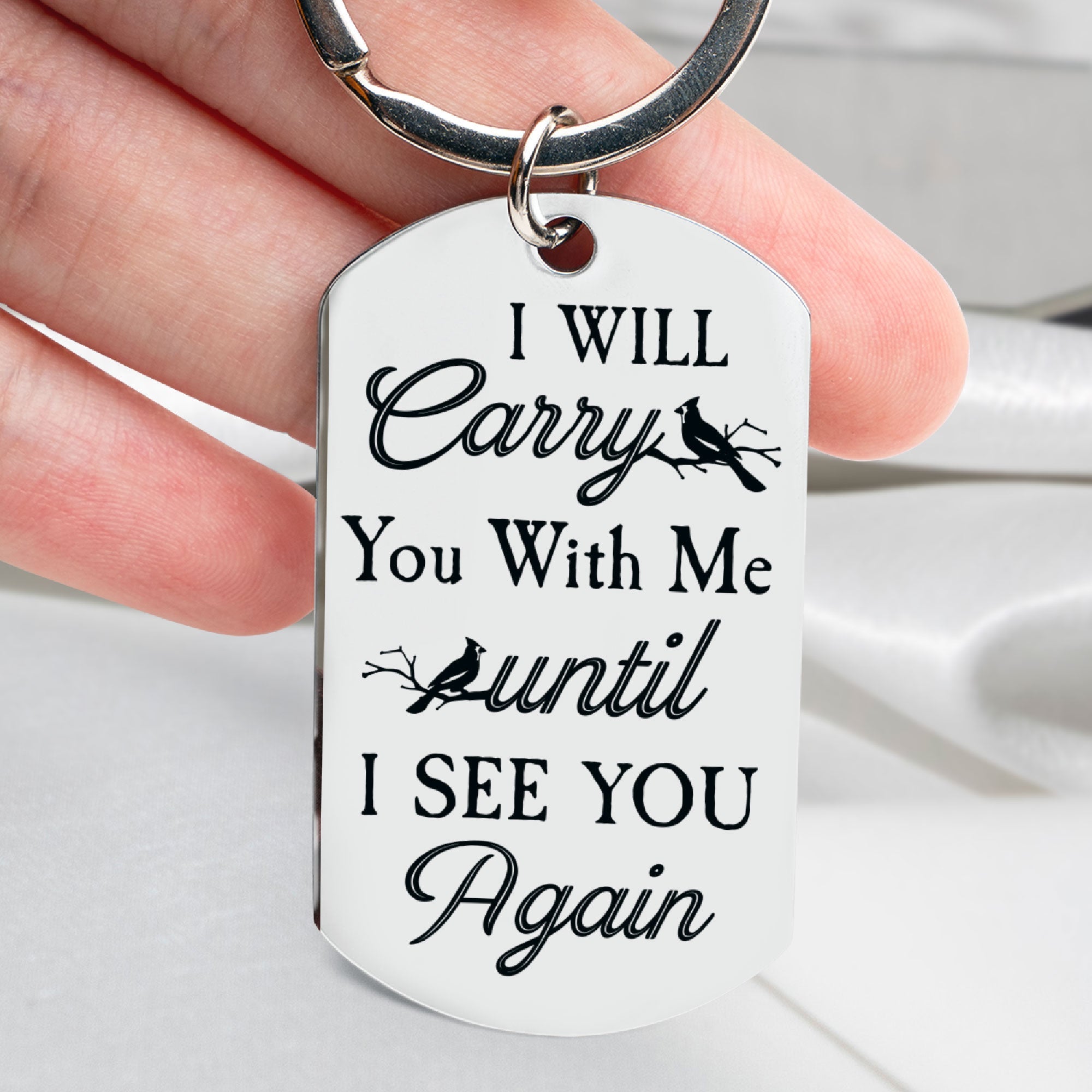 I Will Carry You With Me - Personalized Engraved Stainless Steel Photo Keychain