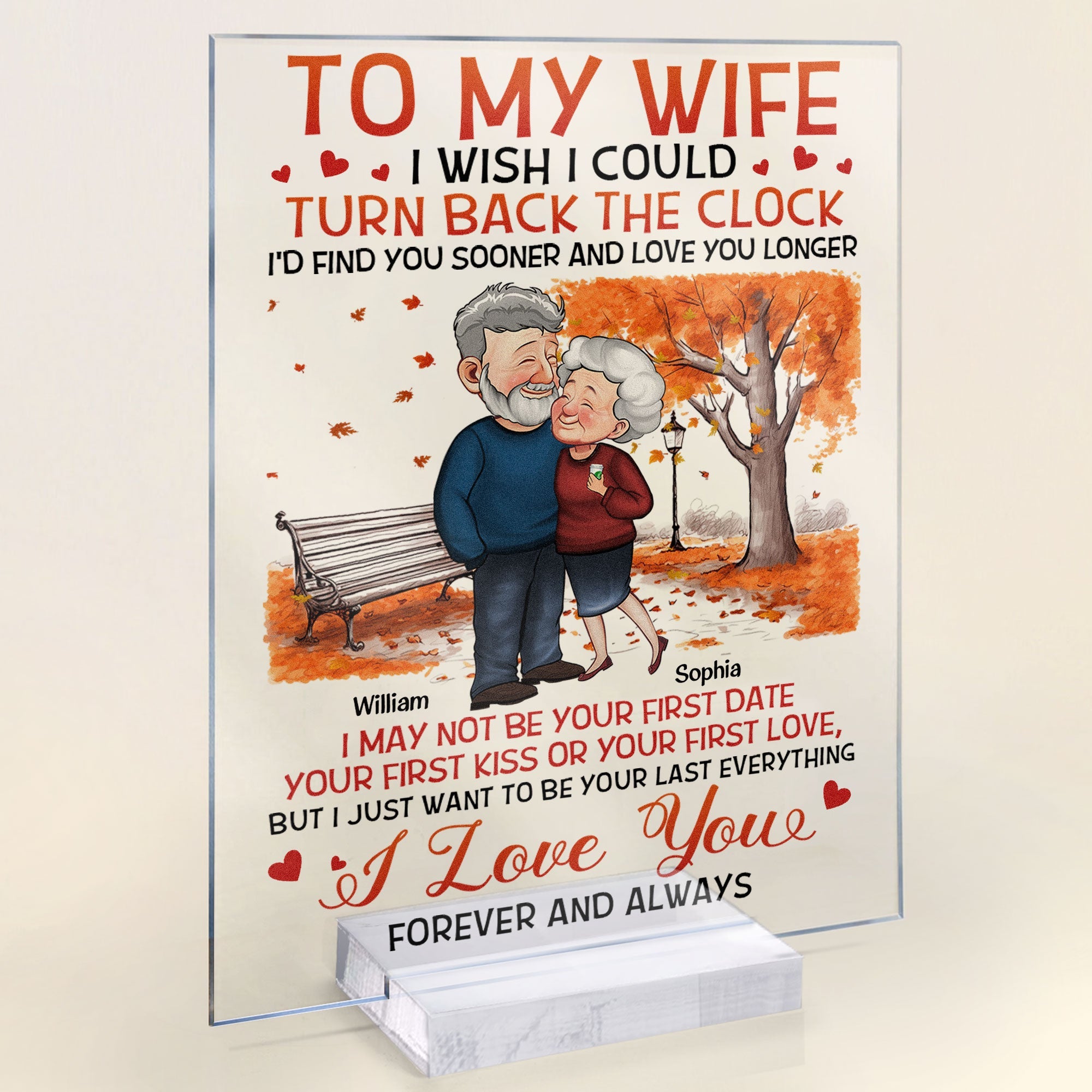 I Wish I Could Turn Back The Clock - Personalized Acrylic Plaque - Birthday Gifts For Her, Wife