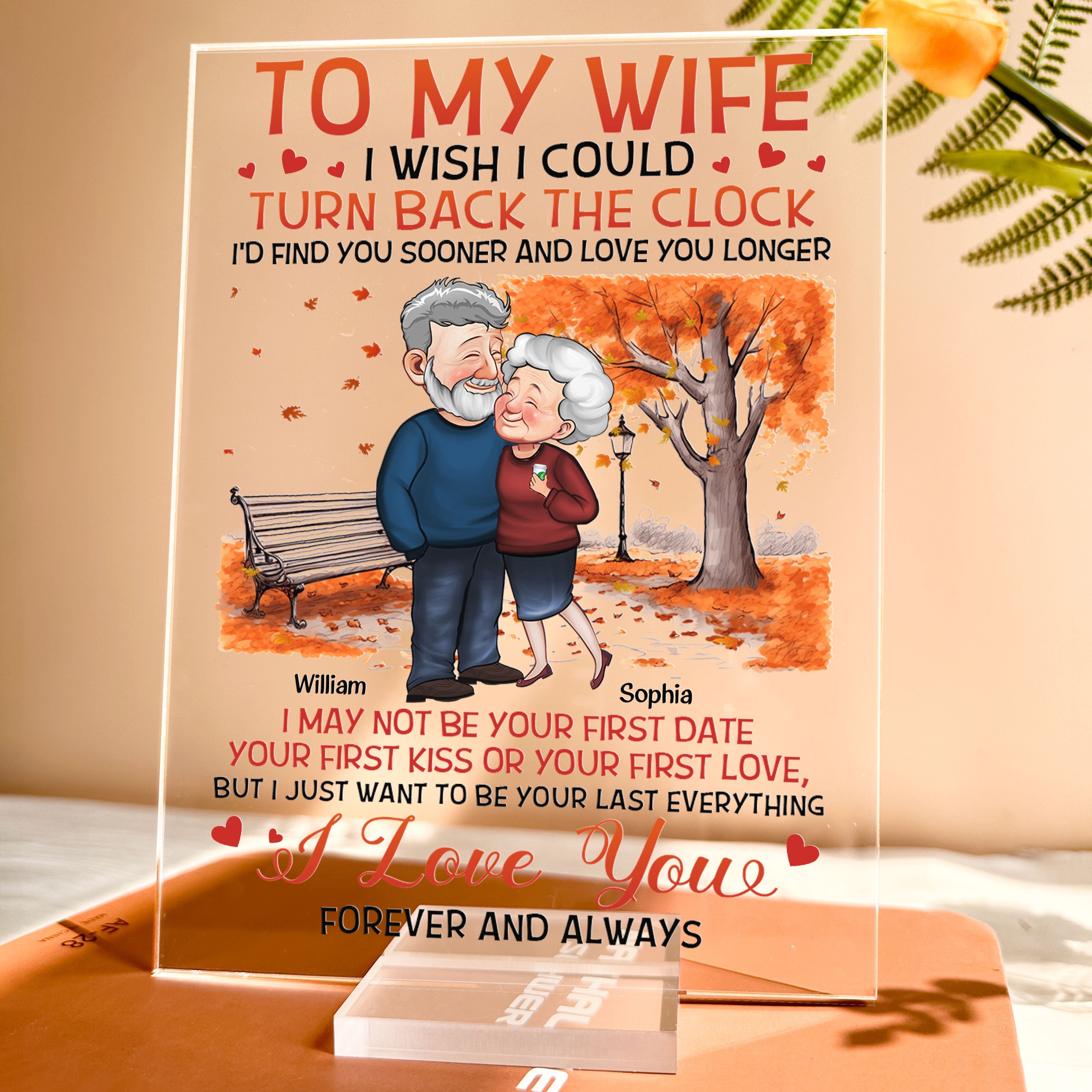 I Wish I Could Turn Back The Clock - Personalized Acrylic Plaque - Birthday Gifts For Her, Wife