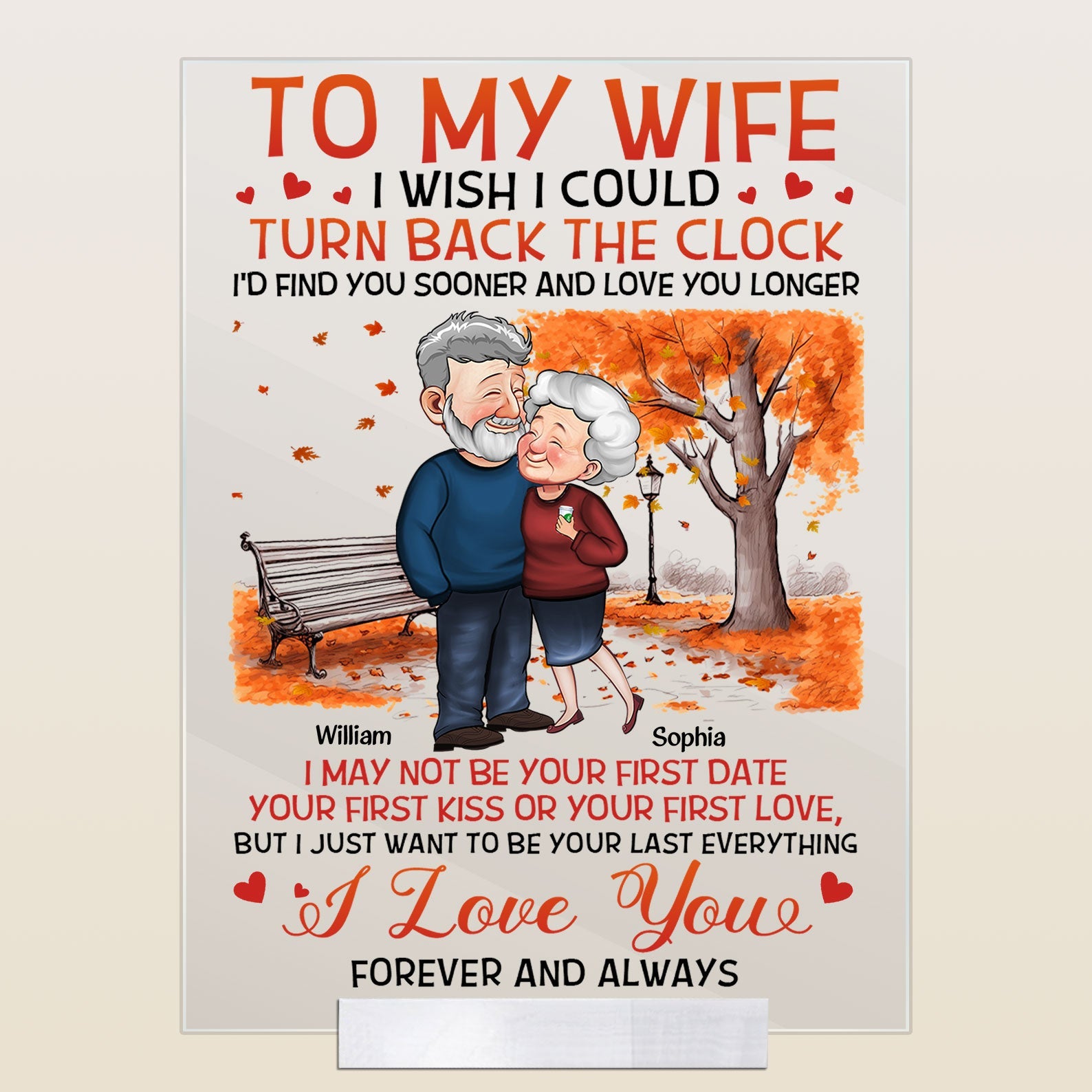 I Wish I Could Turn Back The Clock - Personalized Acrylic Plaque - Birthday Gifts For Her, Wife