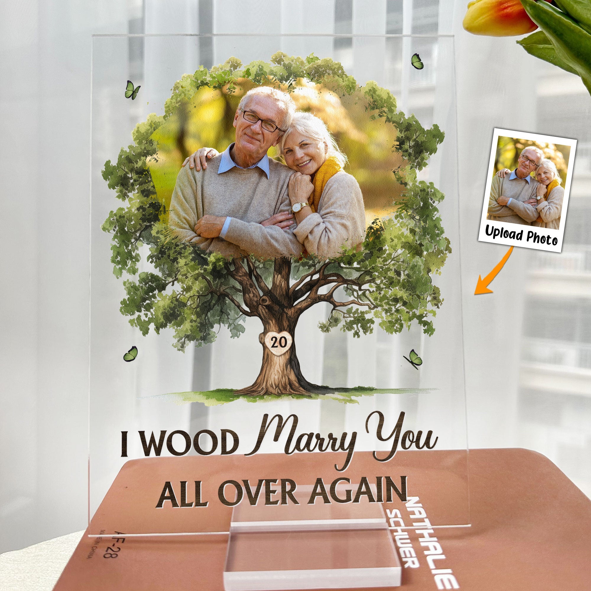 I Wood Marry You - Personalized Acrylic Photo Plaque