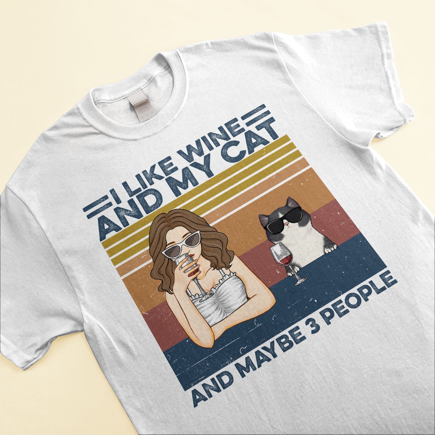 I Like Drink And My Cats And Maybe 3 People, Cat Custom Shirt, Gift For Cat Lovers-Macorner