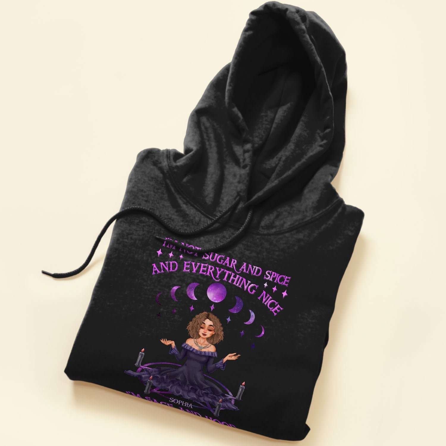 I'm Not Sugar And Spice And Everything Nice - Personalized Shirt - Halloween, Birthday. Funny Gift For Witch, Woman, Girl  - Witch Craft - Grimoire