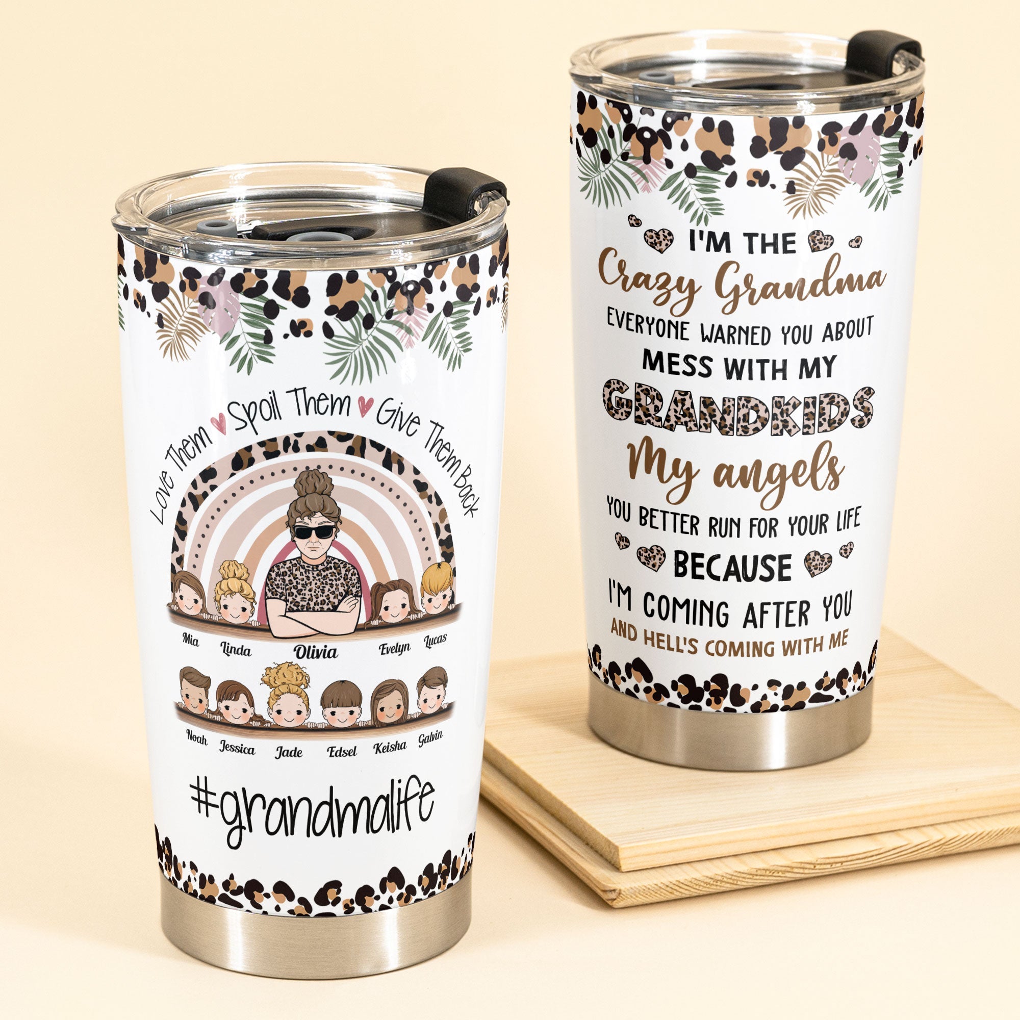 I'm The Crazy Grandma - Personalized Tumbler Cup - Birthday, Christmas, Grandparents' Day Gift For Grandma, Grammy, Gigi, Nana, Nanny, Mimi