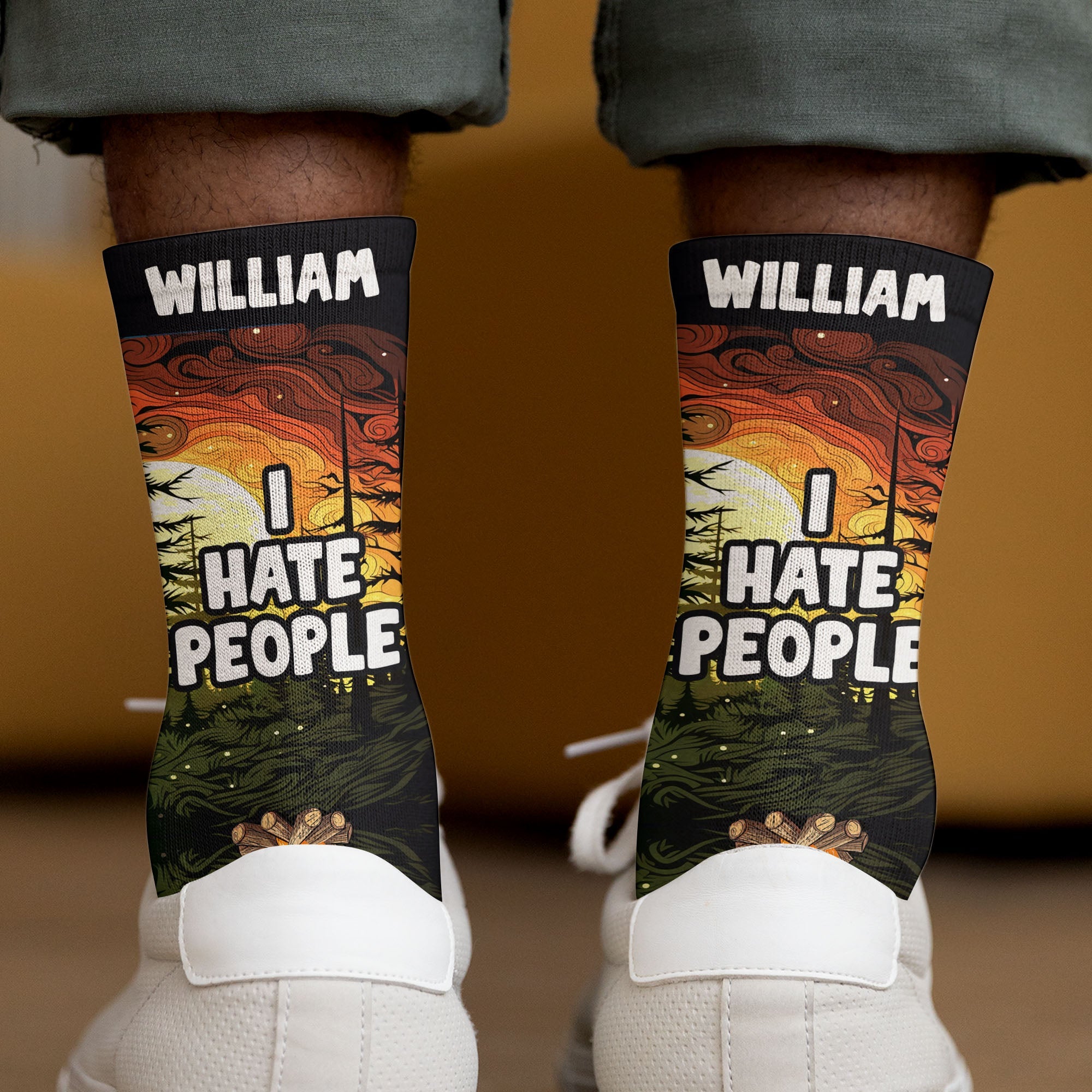 I'd Rather Be Camping - Personalized Crew Socks