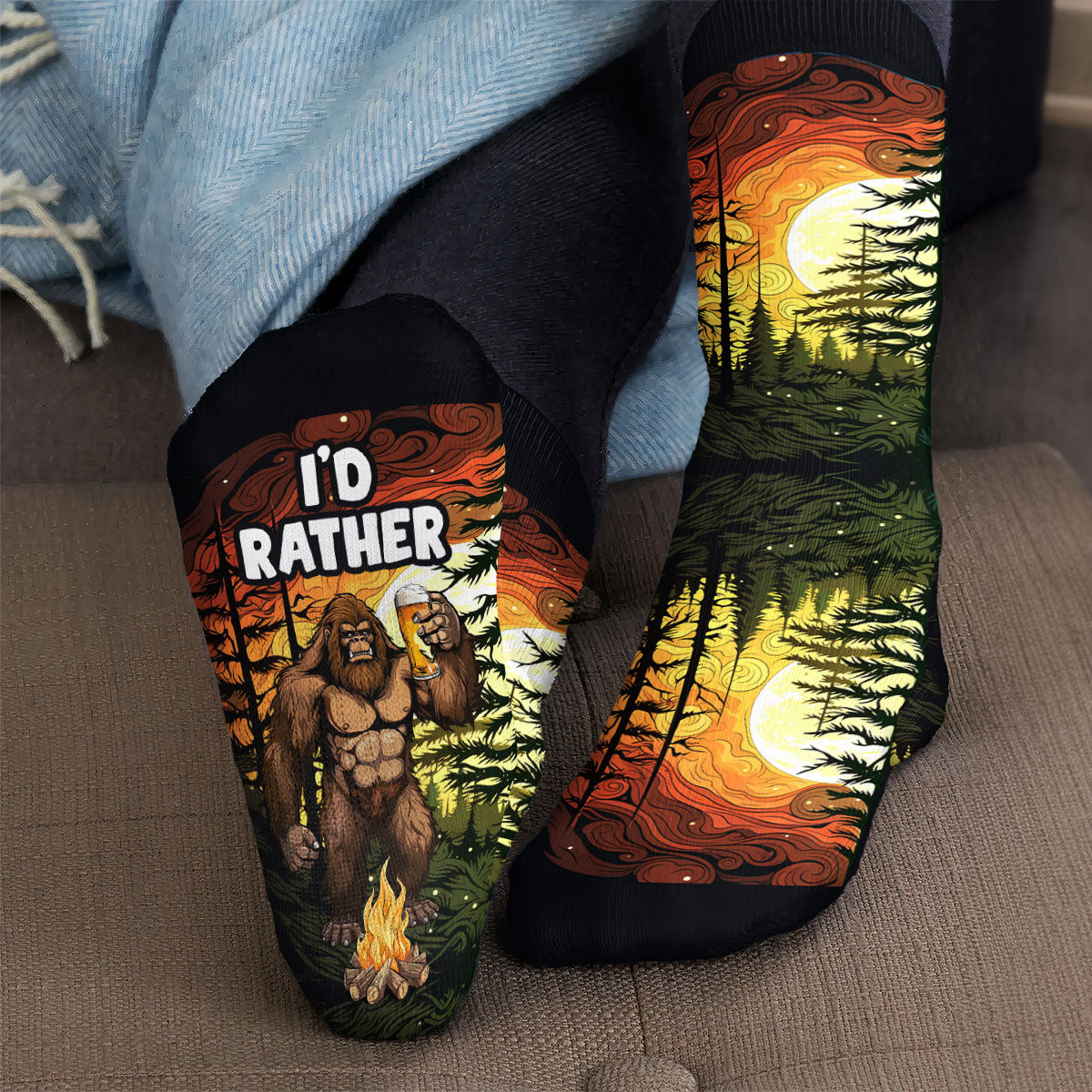 I'd Rather Be Camping - Personalized Crew Socks