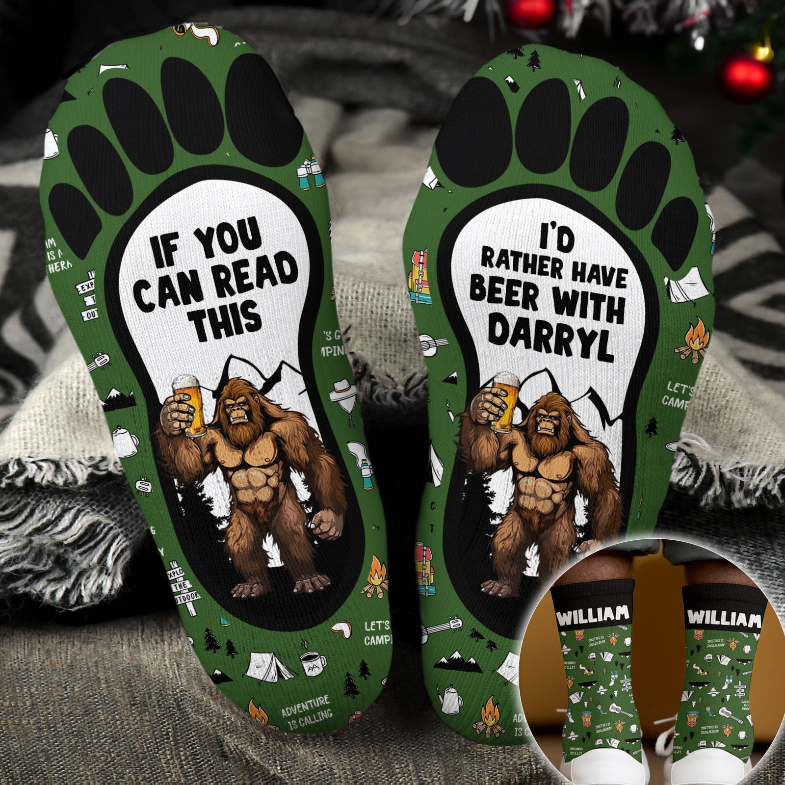 I'd Rather Have Beer With Darryl - Personalized Crew Socks