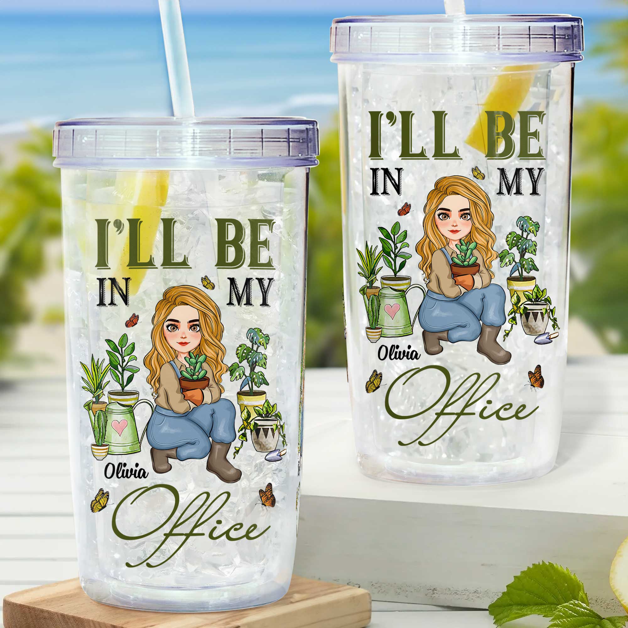 I'll Be In My Office - Personalized Acrylic Tumbler With Straw