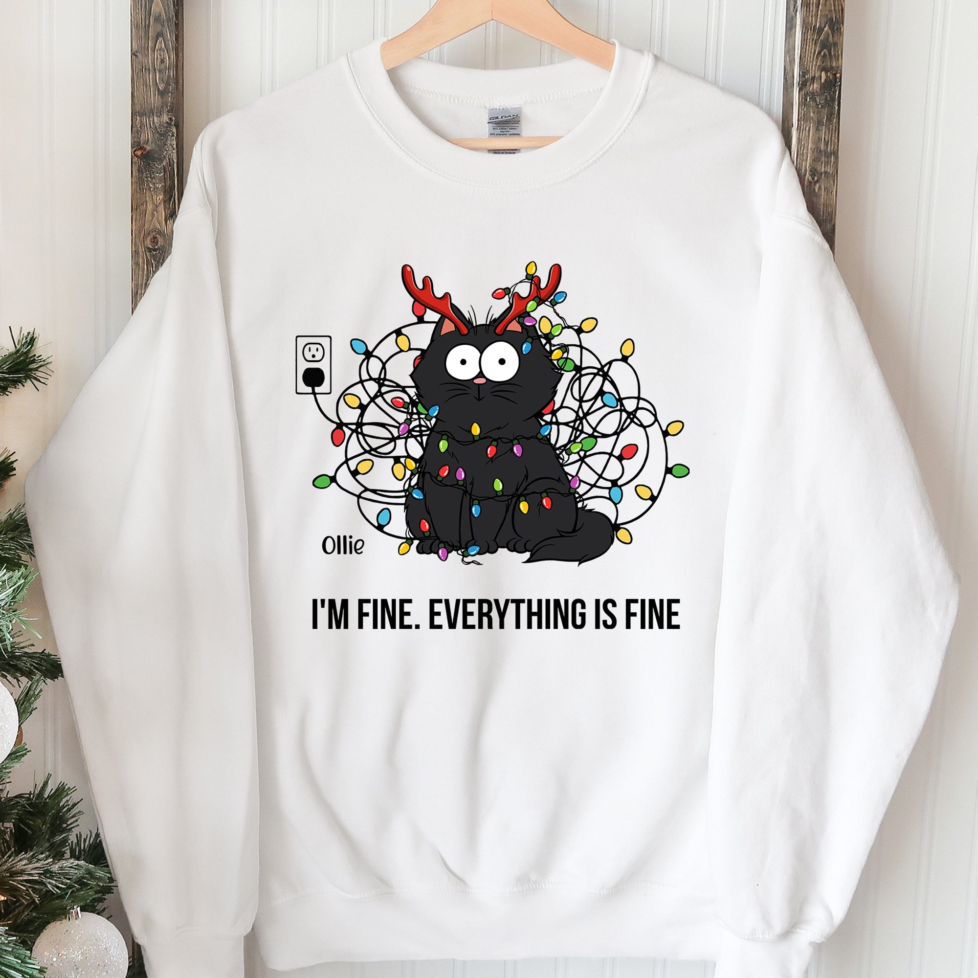 I'm Fine. Everything Is Fine Christmas Pet Dog Cat Funny - Personalized Shirt