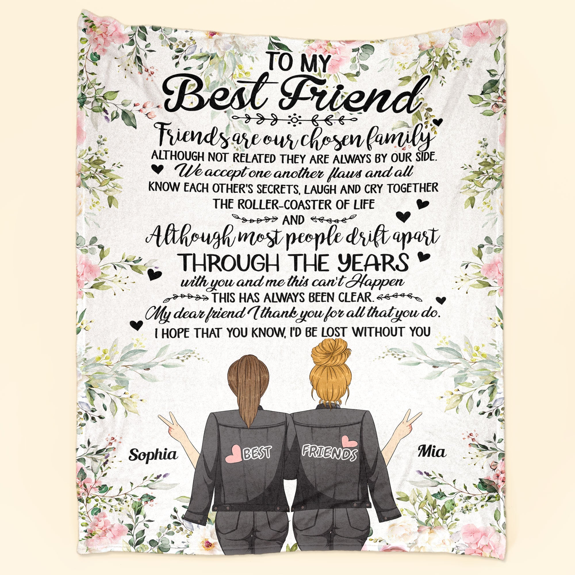 I'd Be Lost Without You - Personalized Blanket - Birthday Friendship Gift For Besties, Best Friends, BFF