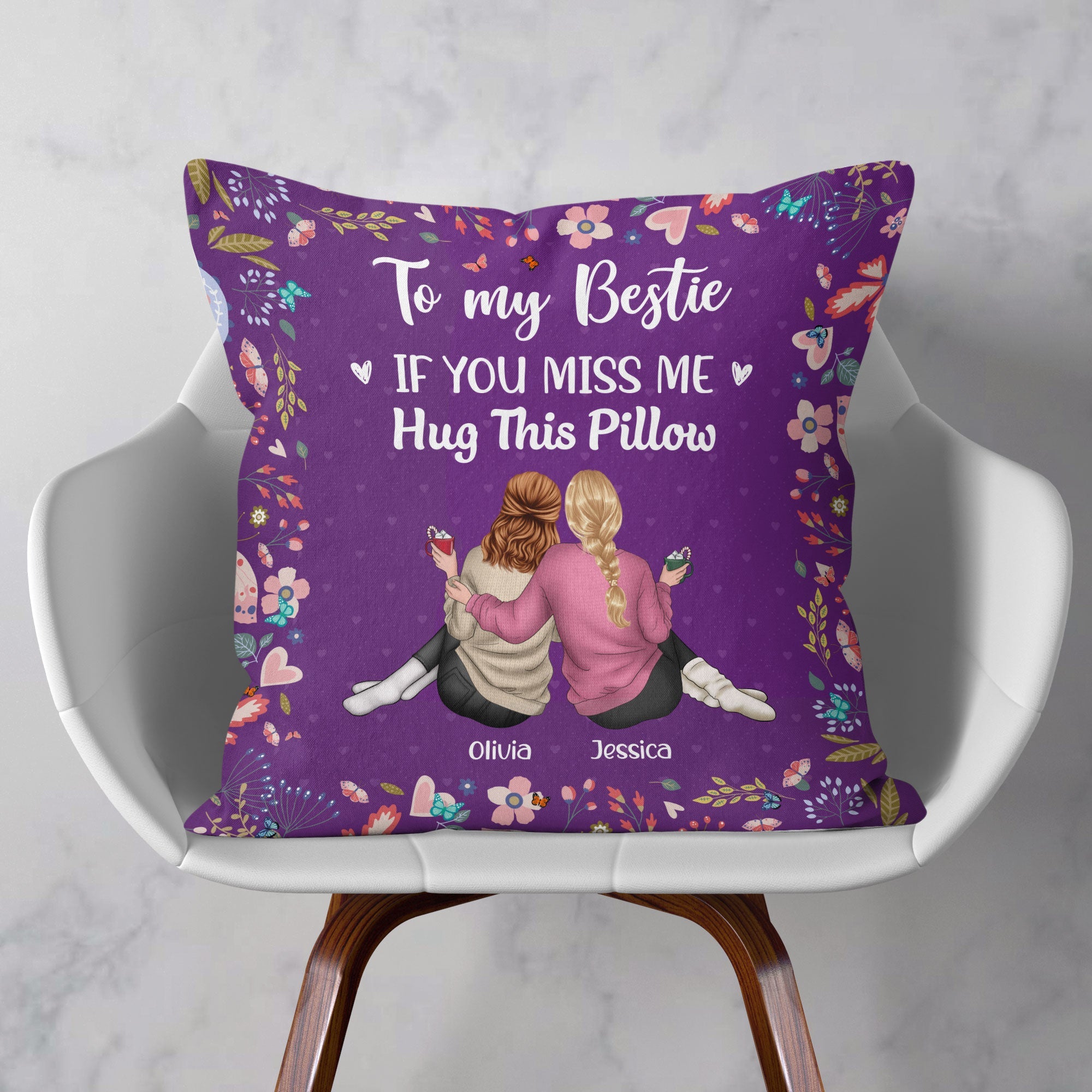 If You Miss Me Hug This Pillow Friendship - Personalized Pillow (Insert Included)