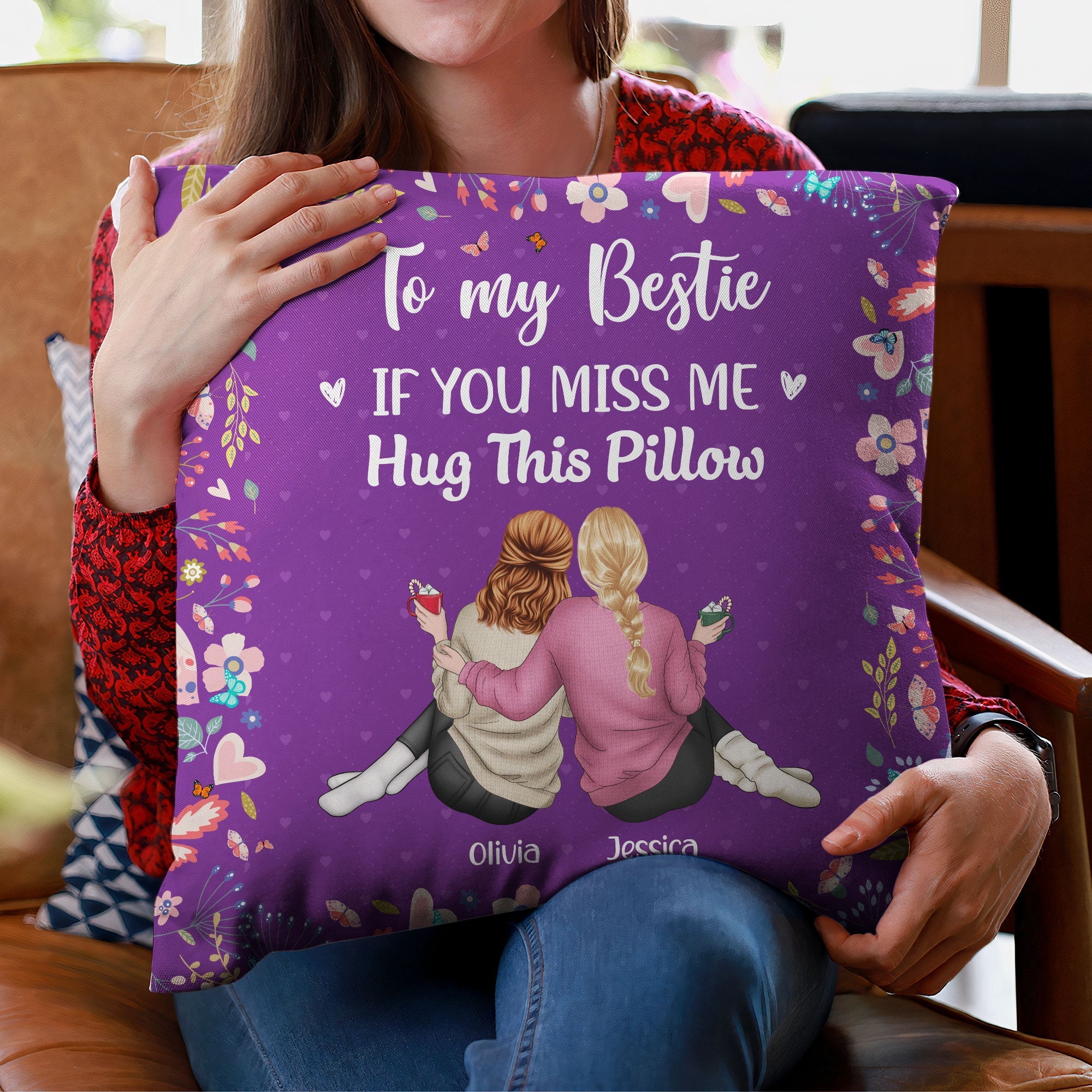 If You Miss Me Hug This Pillow Friendship - Personalized Pillow (Insert Included)