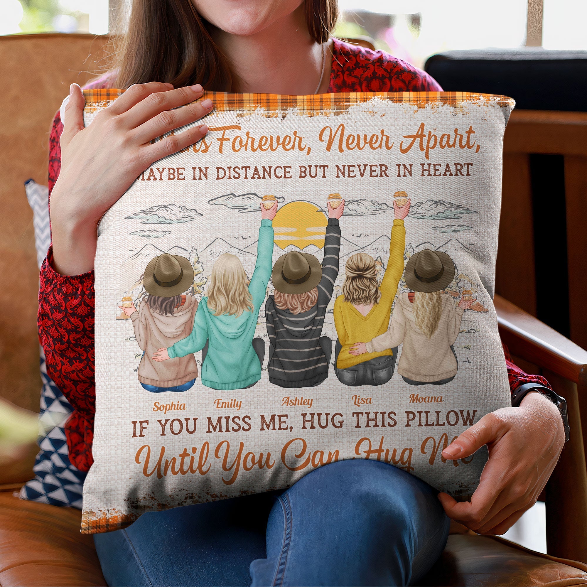 If You Miss Me, Hug This Pillow - Personalized Pillow (Insert Included) - Birthday Gift For Sisters, Family, Heartwarming Gift