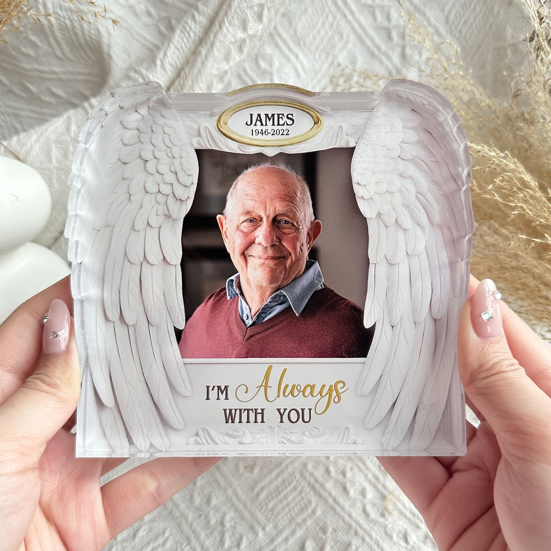 I'm Always With You Angel Wings - Personalized Acrylic Photo Plaque