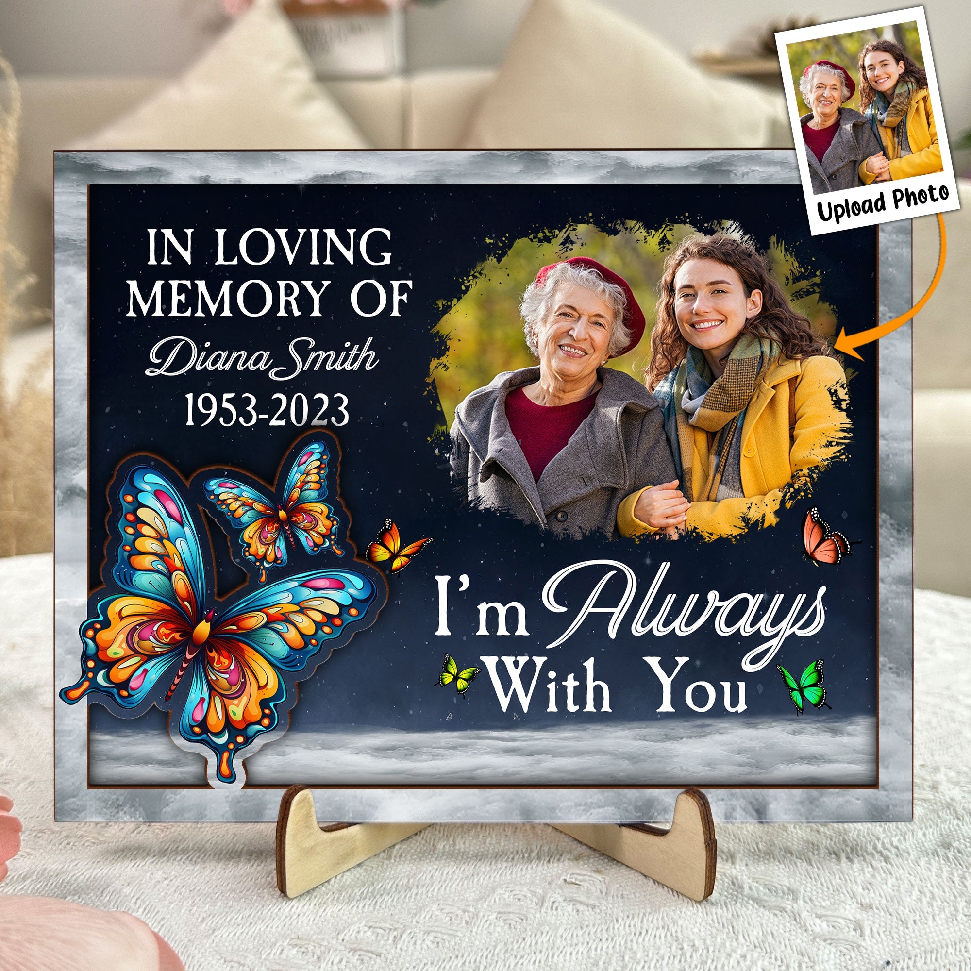 I'm Always With You - Personalized 2 Layers Wooden Photo Plaque