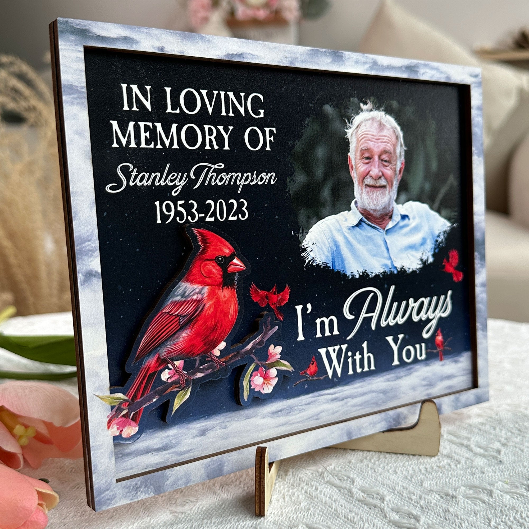 I'm Always With You - Personalized 2 Layers Wooden Photo Plaque