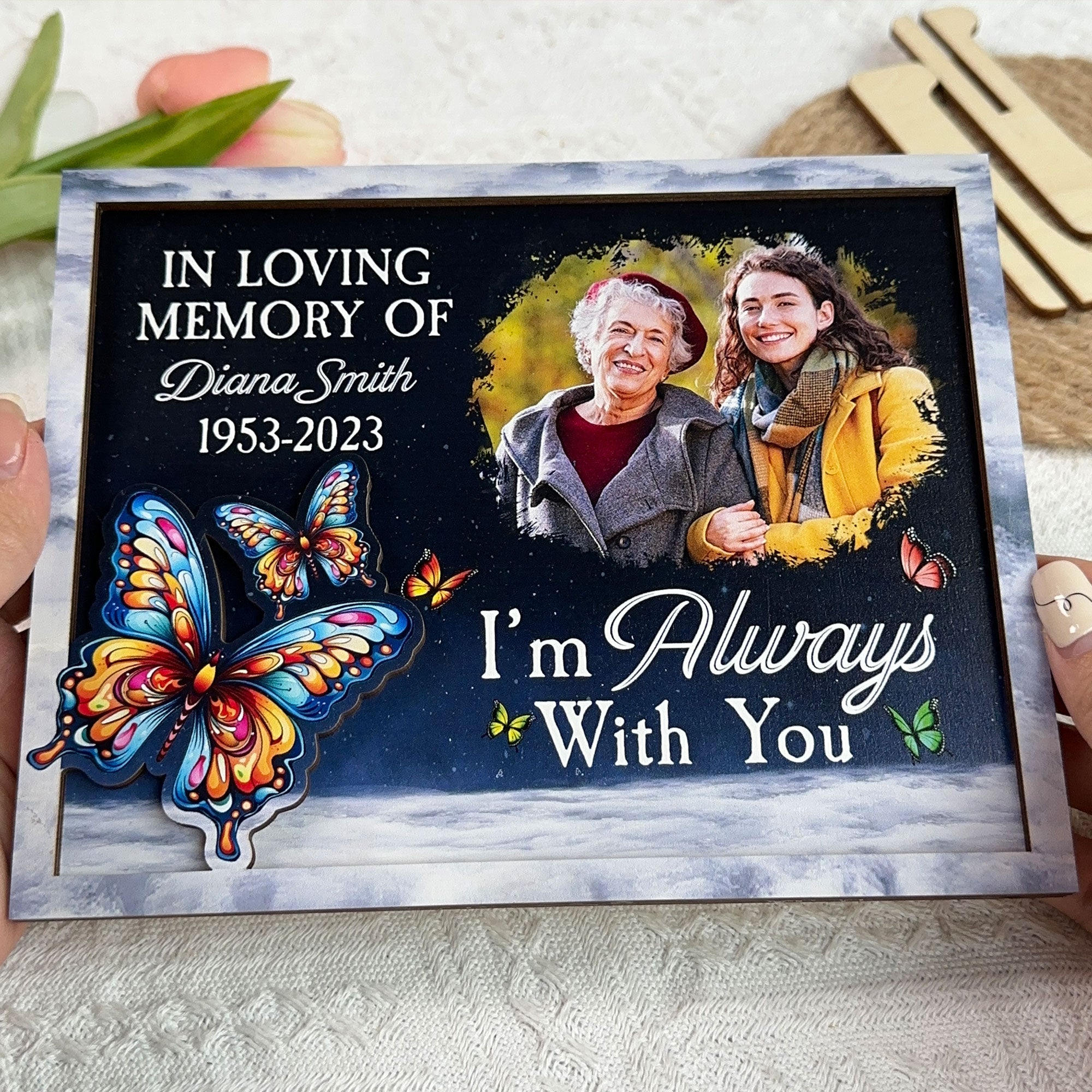 I'm Always With You - Personalized 2 Layers Wooden Photo Plaque