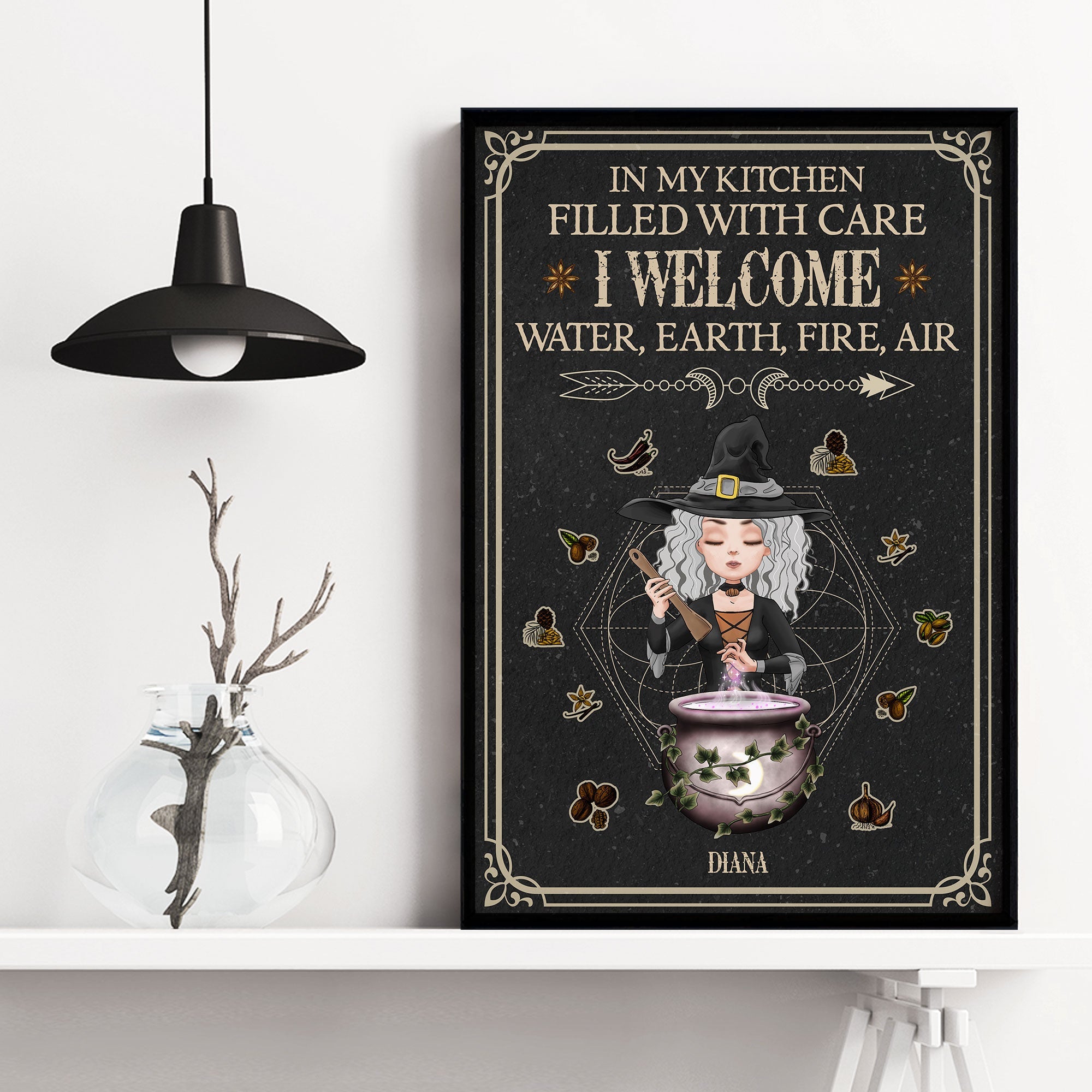 In My Kitchen Filled With Care - Personalized Poster/Wrapped Canvas - Halloween, Witchcraft Gift For Witches