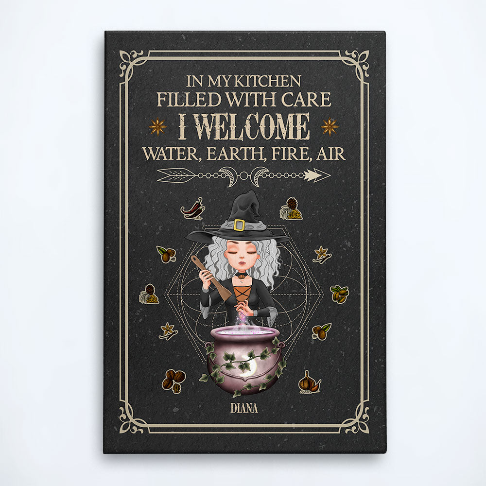 In My Kitchen Filled With Care - Personalized Poster/Wrapped Canvas - Halloween, Witchcraft Gift For Witches