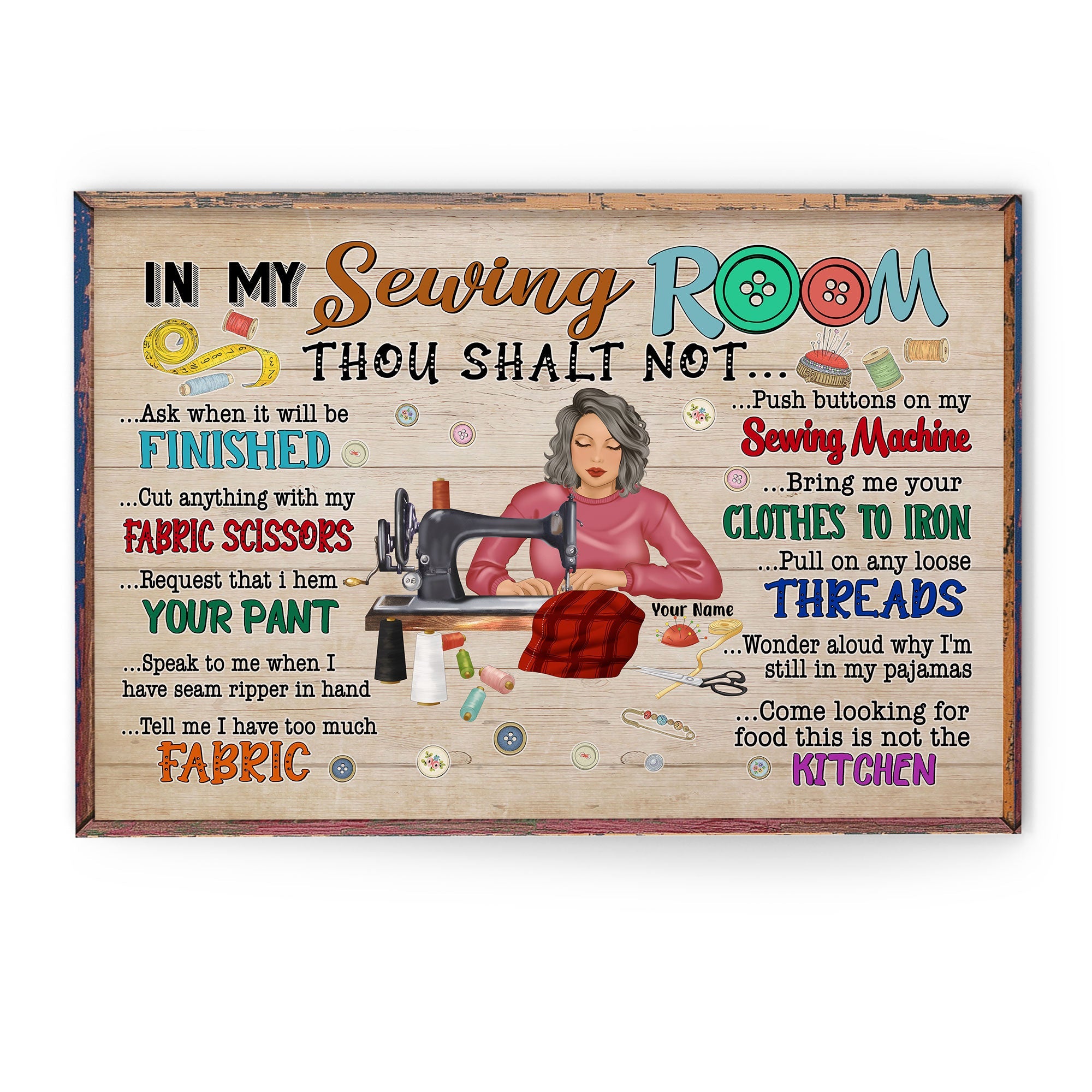 In My Sewing Room - Personalized Poster/Canvas - Gift For Quilter, Sewer