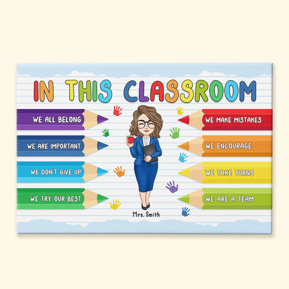 In This Classroom We Are A Team - Personalized Poster/Wrapped Canvas