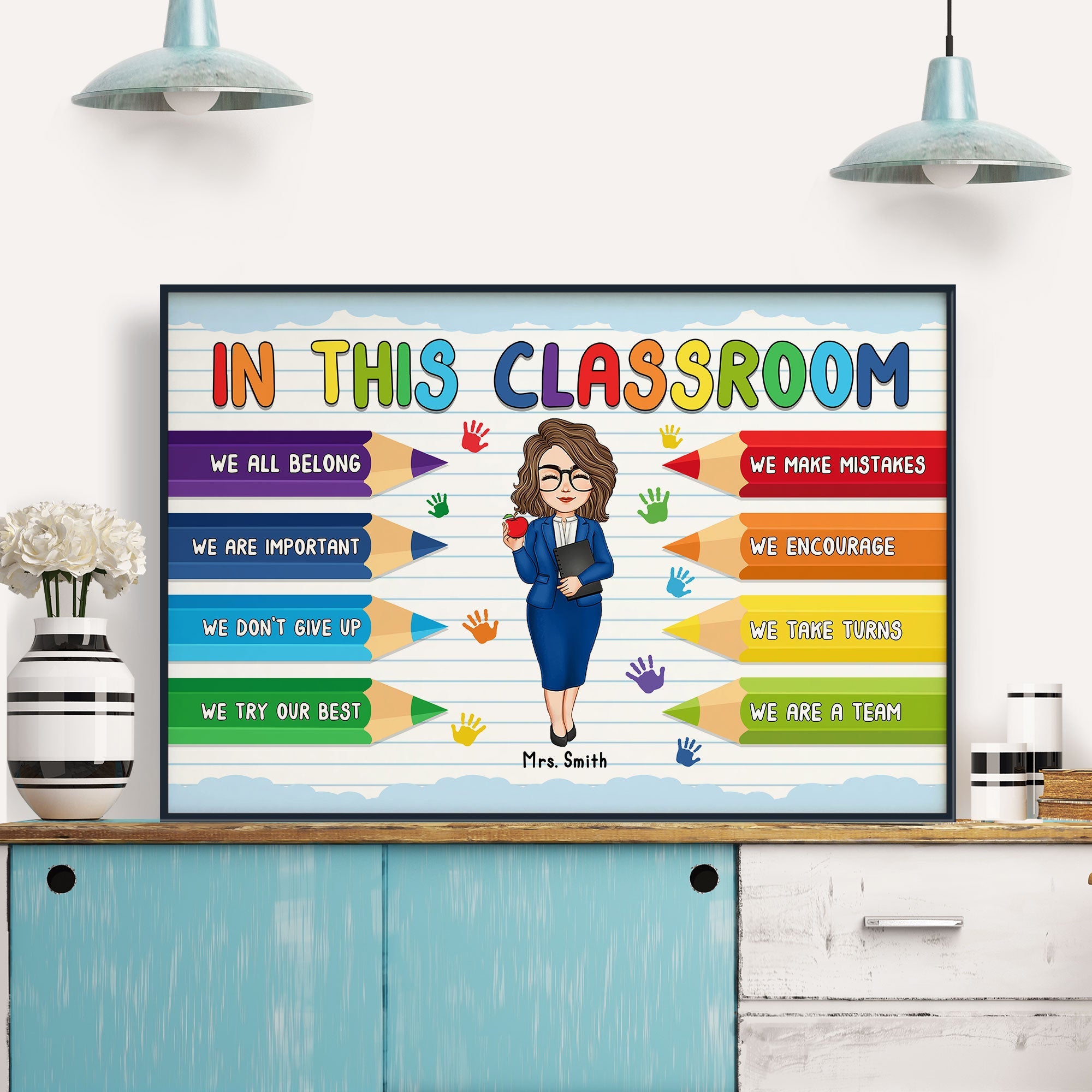 In This Classroom We Are A Team - Personalized Poster/Wrapped Canvas