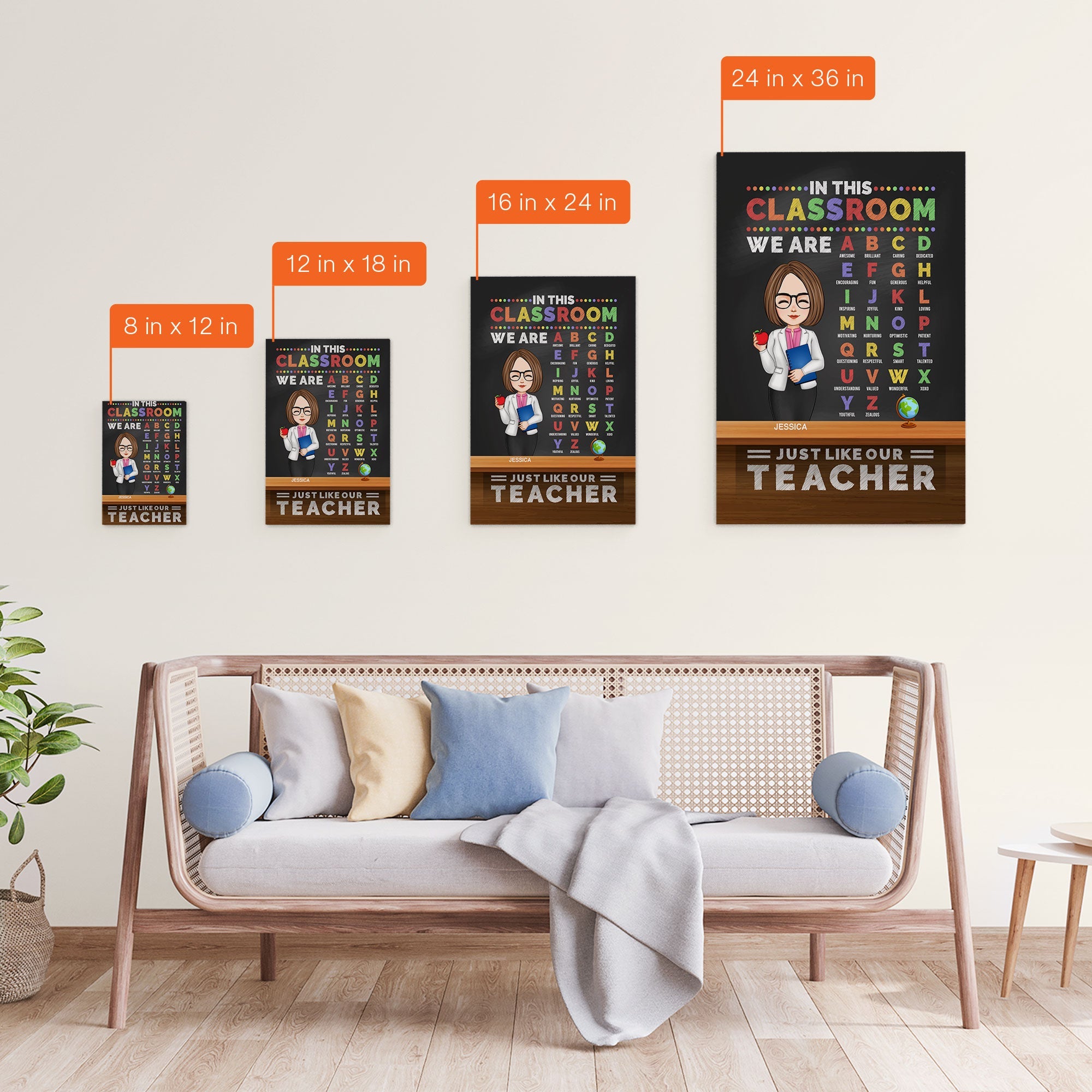 In This Classroom We Are Just Like Our Teacher - Personalized Poster/Wrapped Canvas