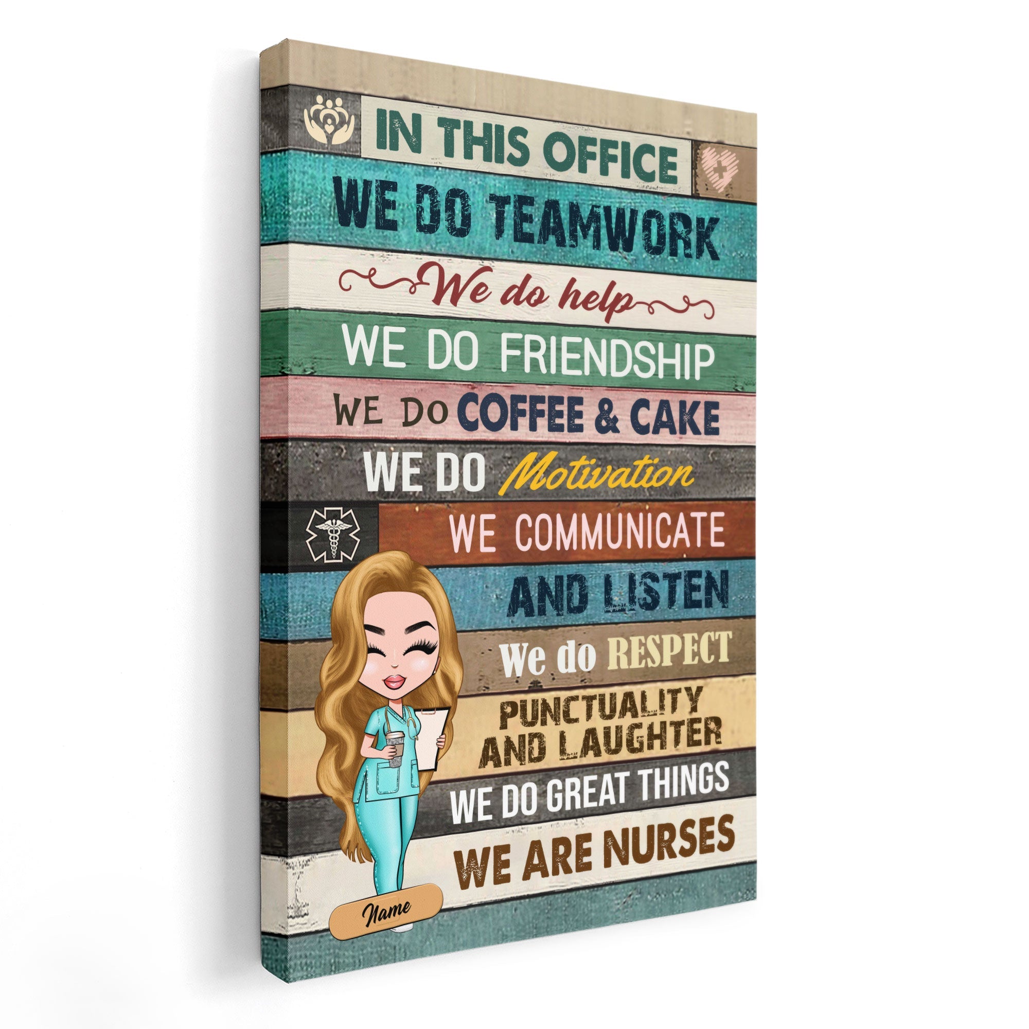 In This Office - Personalized Poster/Canvas - Gift For Nurse - Cartoon Nurse