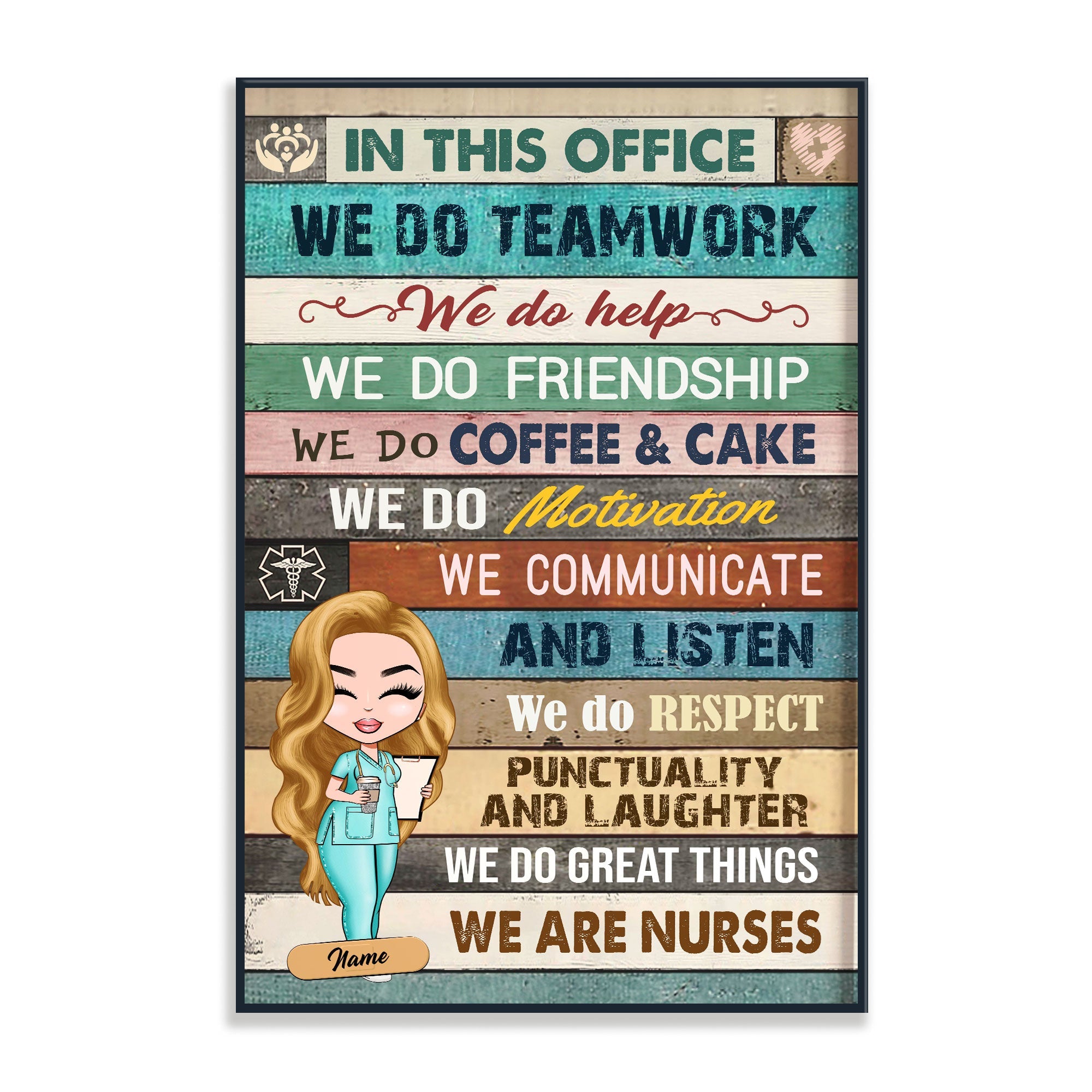 In This Office - Personalized Poster/Canvas - Gift For Nurse - Cartoon Nurse