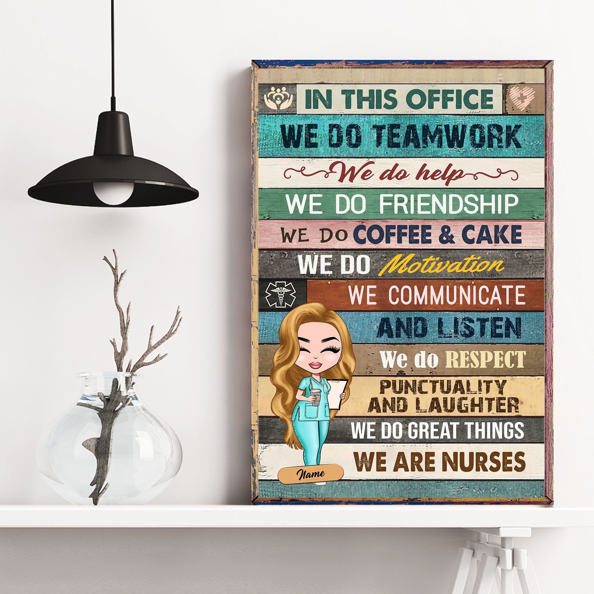 In This Office - Personalized Poster/Canvas - Gift For Nurse - Cartoon Nurse