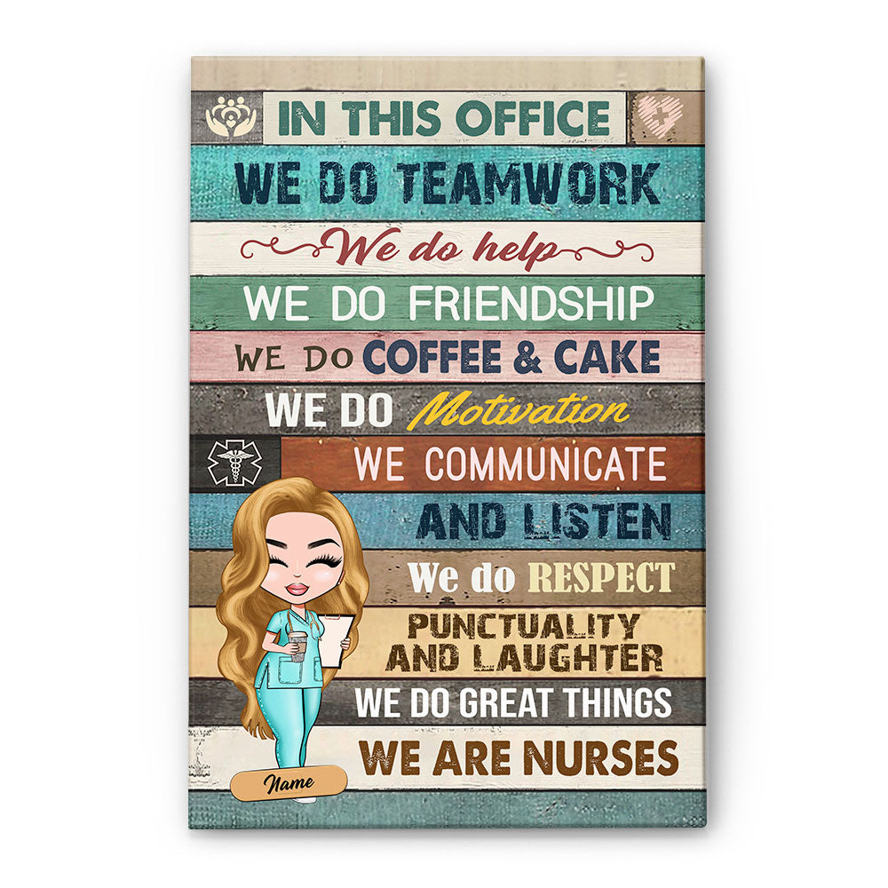 In This Office - Personalized Poster/Canvas - Gift For Nurse - Cartoon Nurse