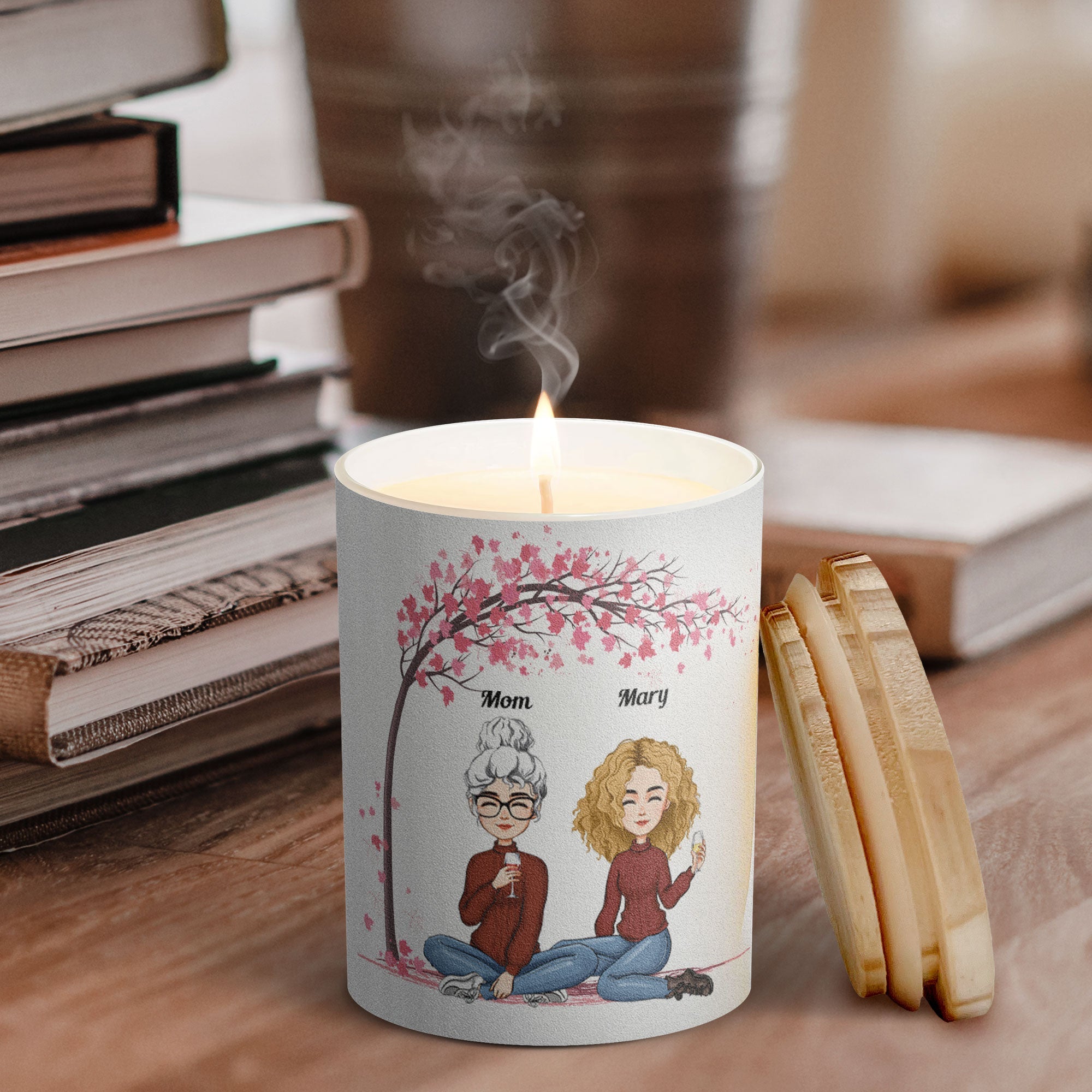 It Reminds You How Much We Love You - Personalized Scented Candle With Wooden Lid