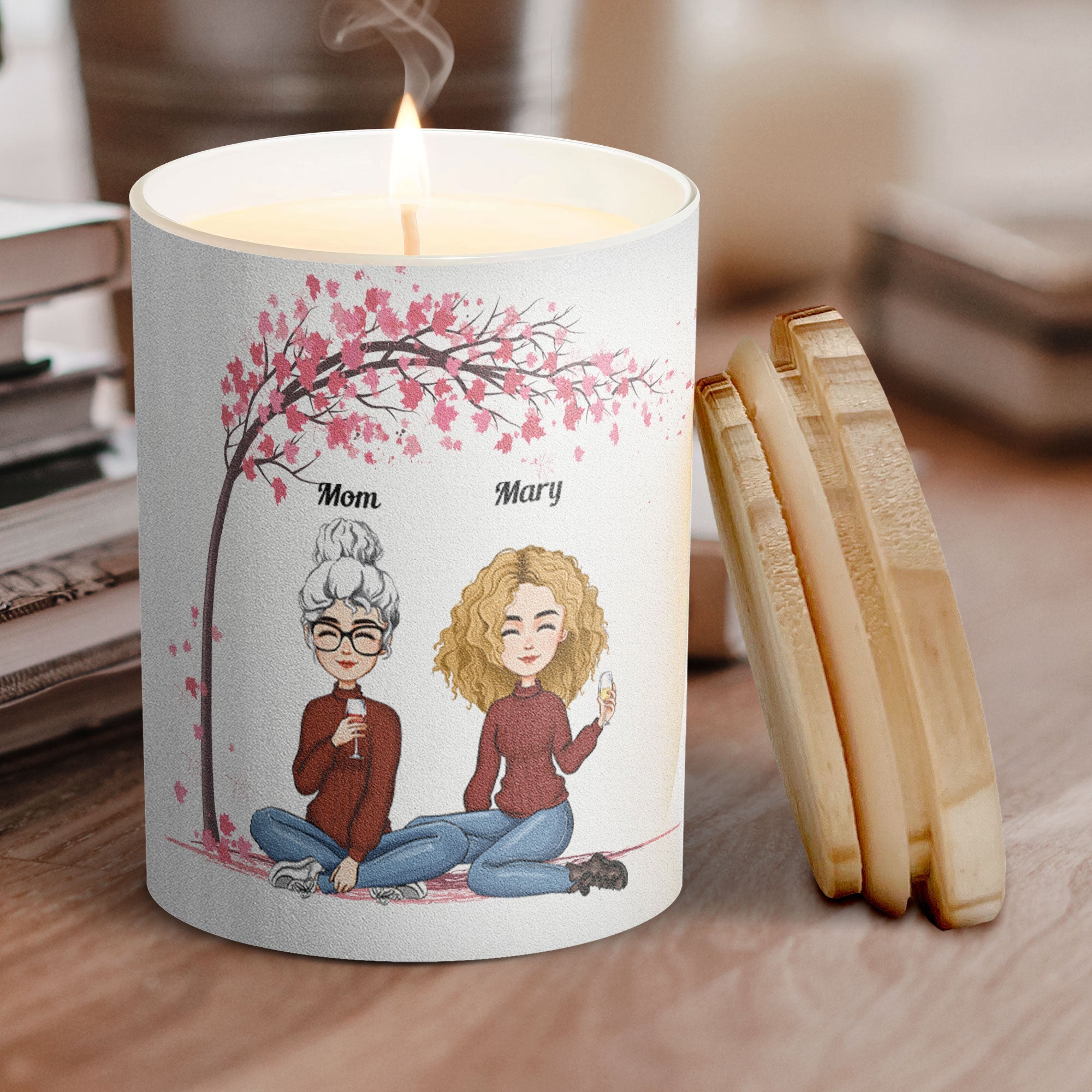 It Reminds You How Much We Love You - Personalized Scented Candle With Wooden Lid