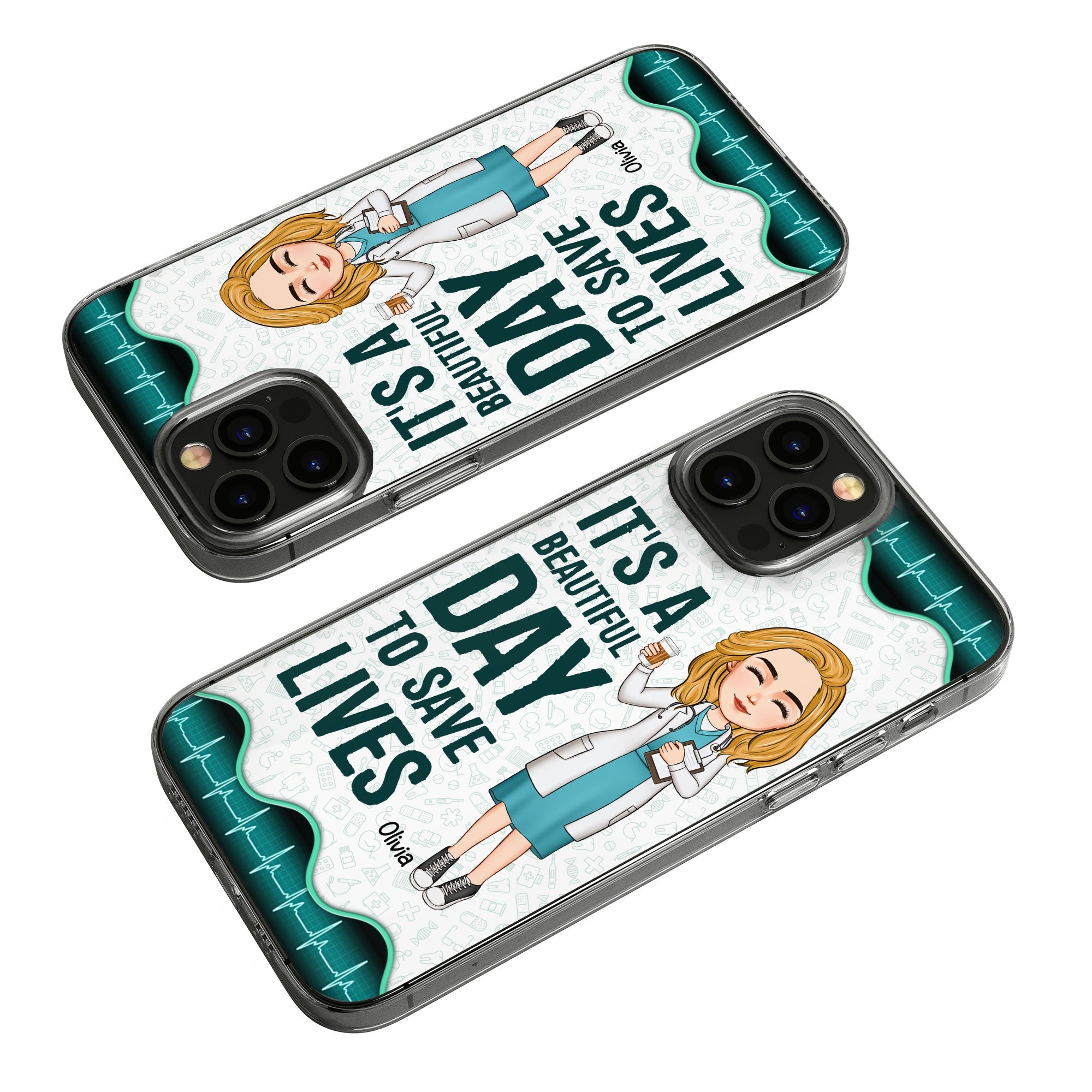 It's A Beautiful Day To Save Lives - Personalized Clear Phone Case