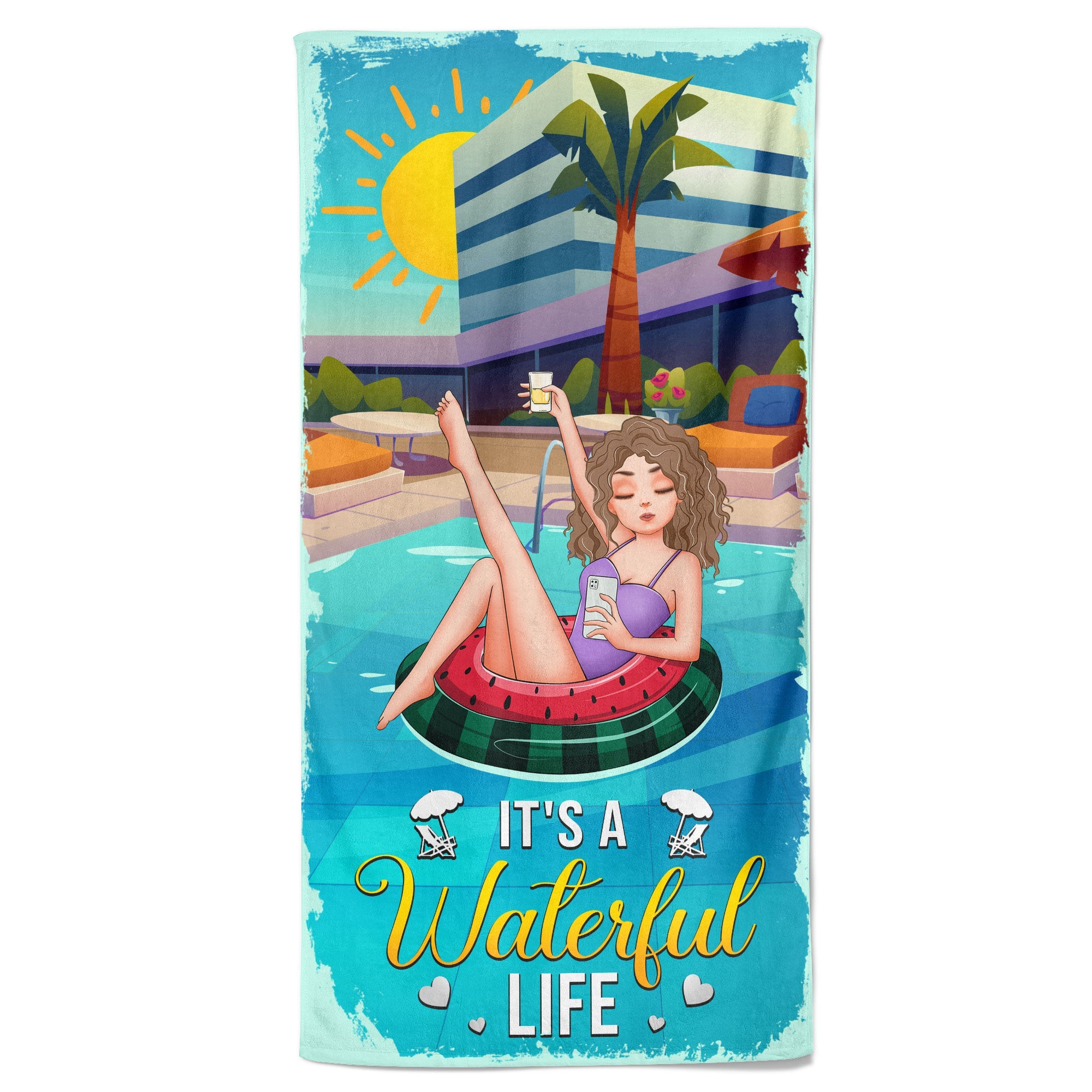 It's Waterful Life - Personalized Beach Towel