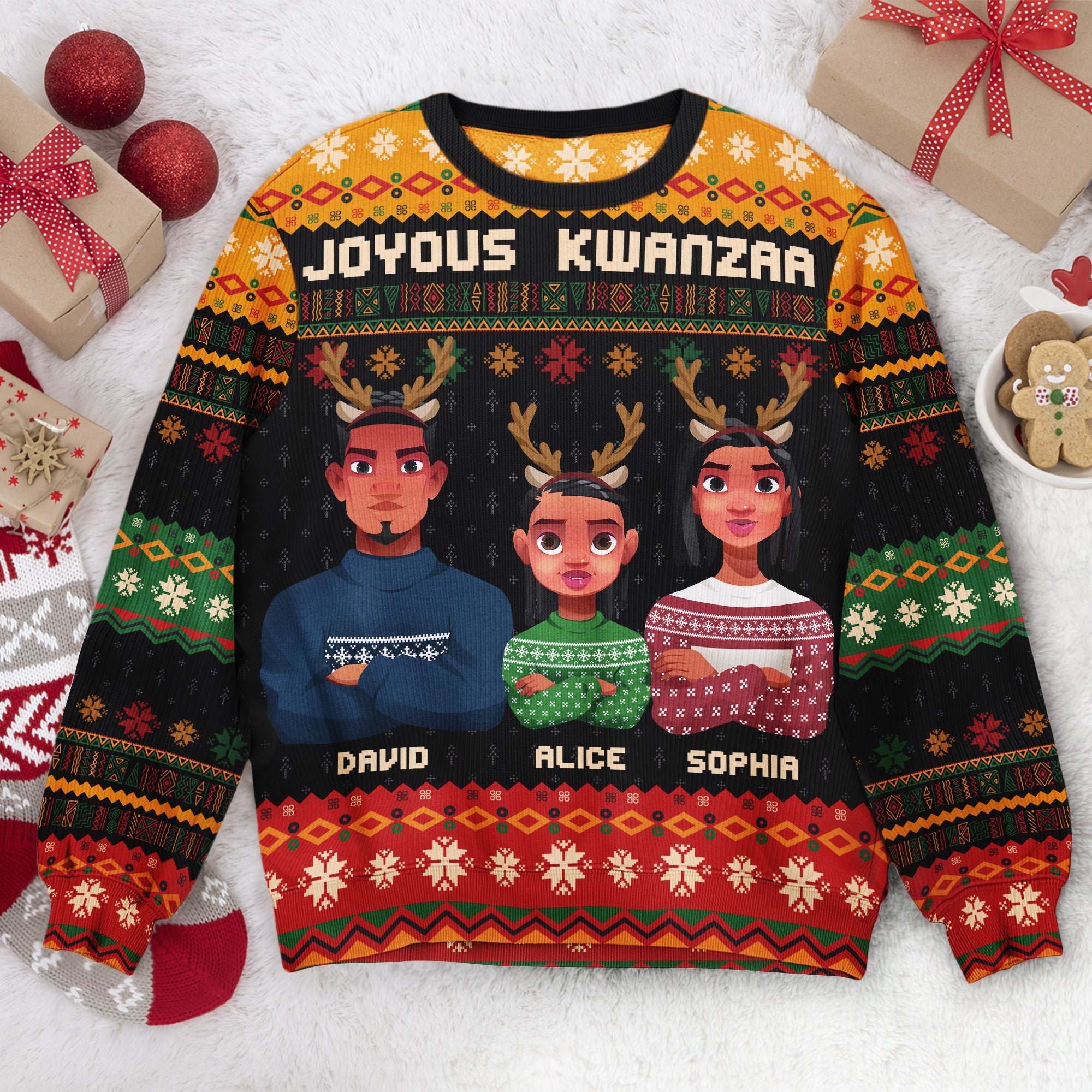 Joyous Kwanzaa - Personalized Ugly Sweater