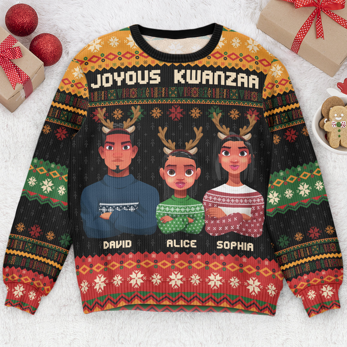 Joyous Kwanzaa - Personalized Ugly Sweater