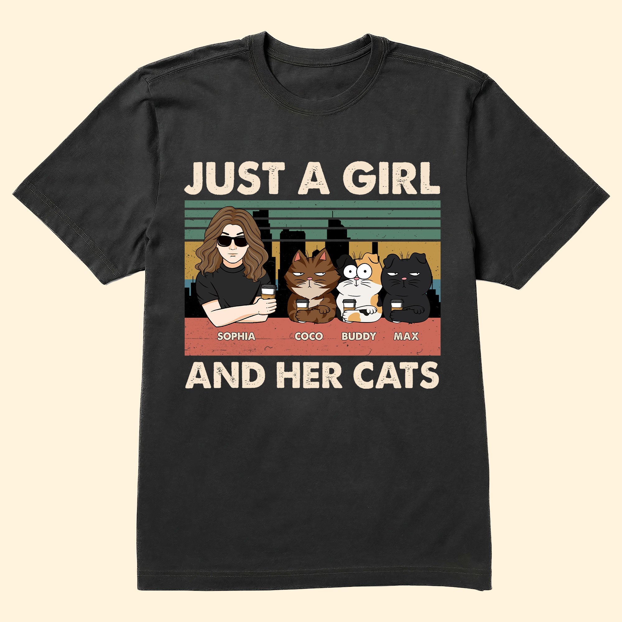 Just A Girl And Her Cats - Personalized Shirt