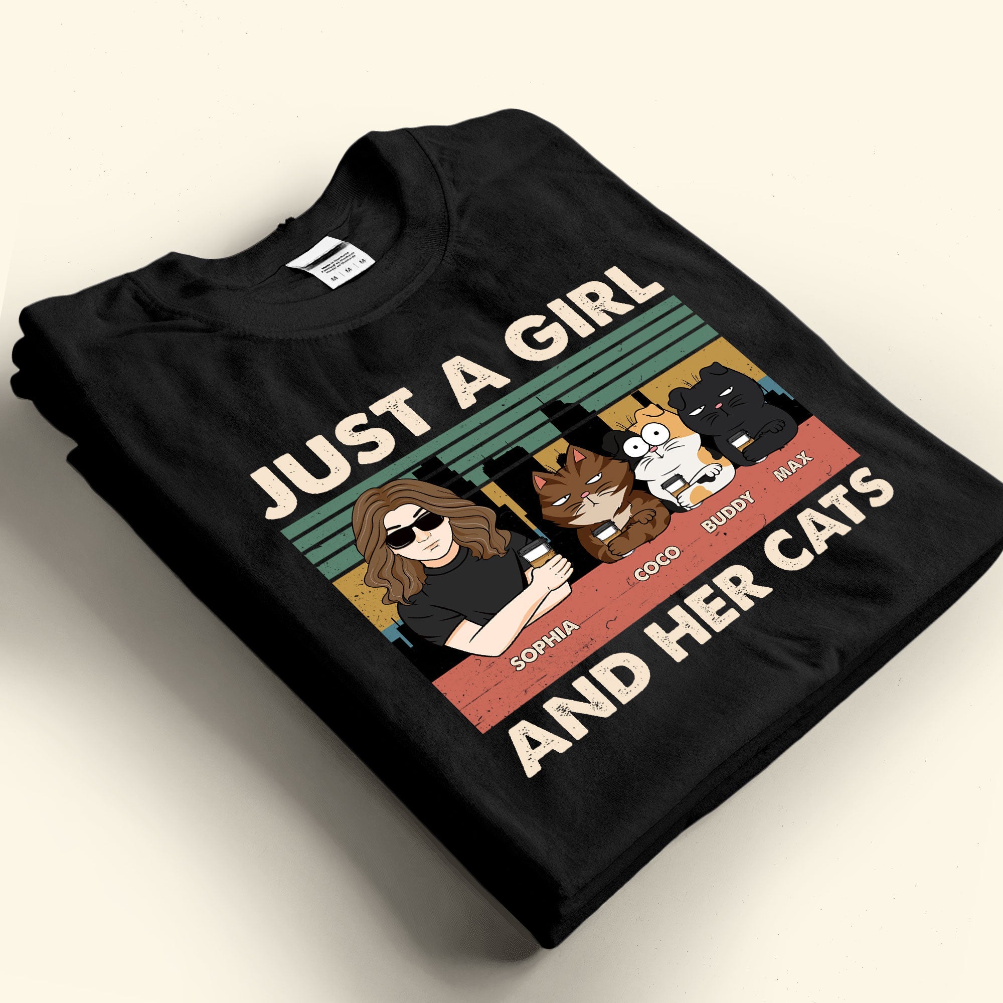 Just A Girl And Her Cats - Personalized Shirt