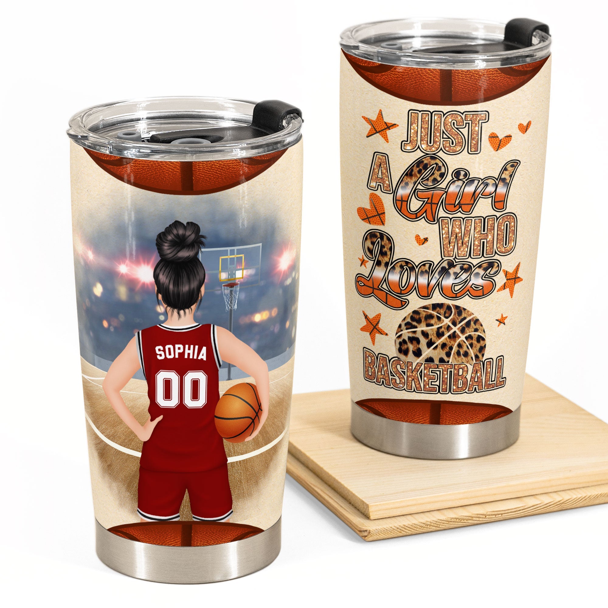 Just A Girl Who Loves Basketball - Personalized Tumbler Cup - Birthday Gift For Basketball Girl