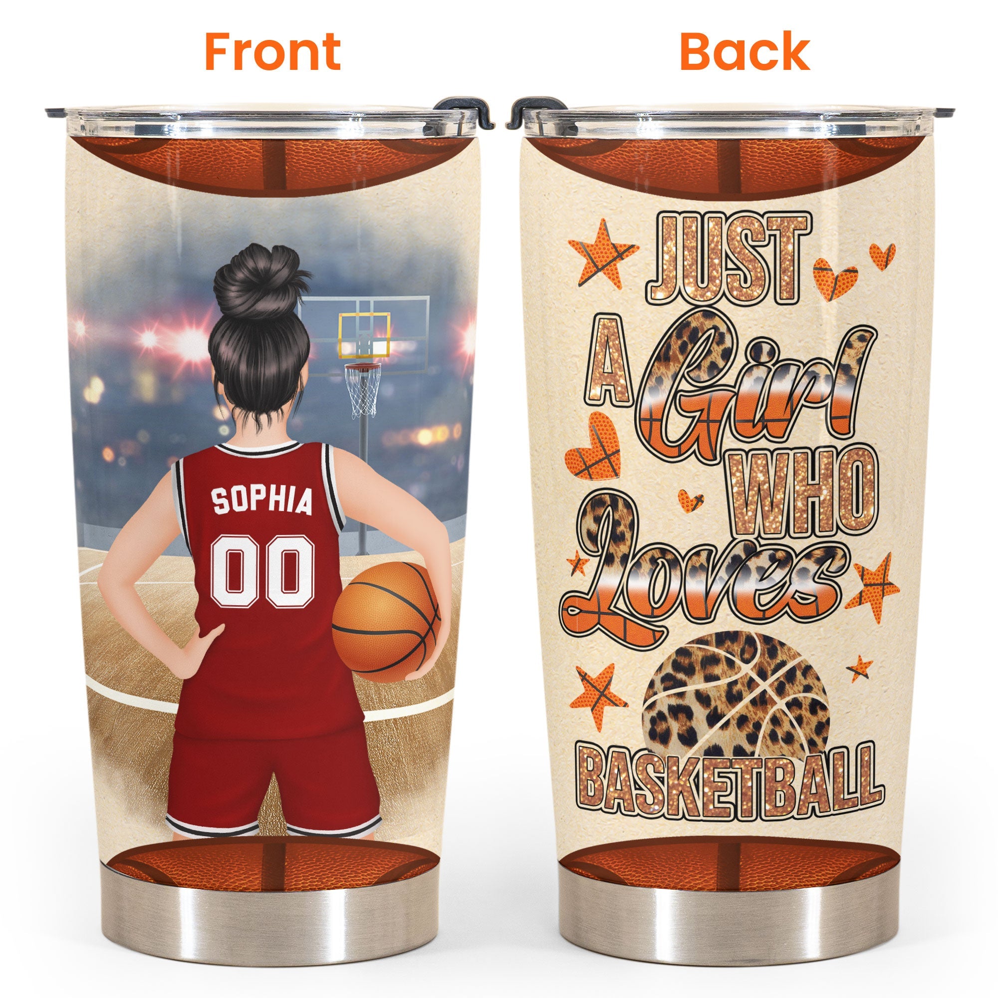 Just A Girl Who Loves Basketball - Personalized Tumbler Cup - Birthday Gift For Basketball Girl