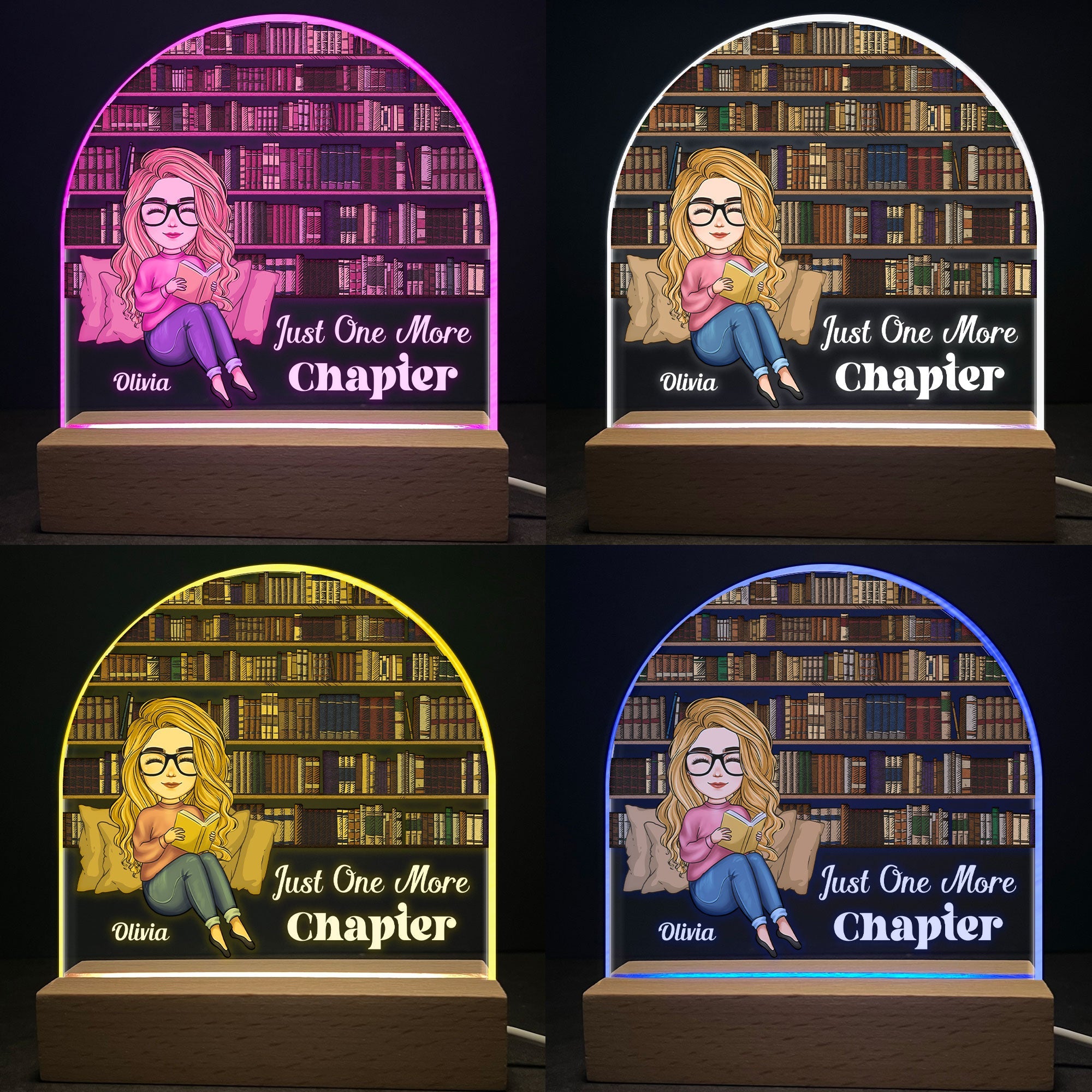 Just A Girl Who Loves Books - Personalized LED Light